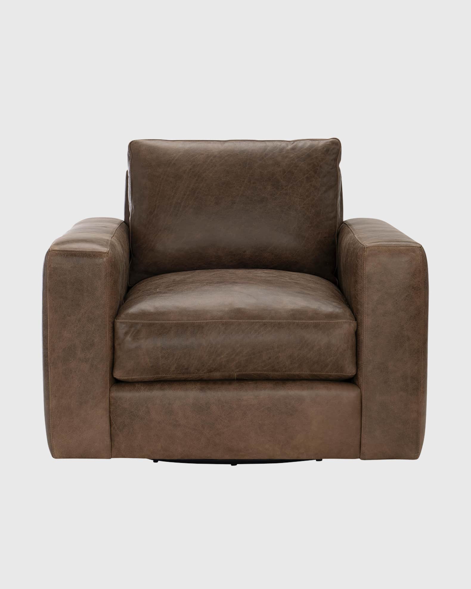 Bernhardt Dawkins Leather Swivel Chair Neiman Marcus
