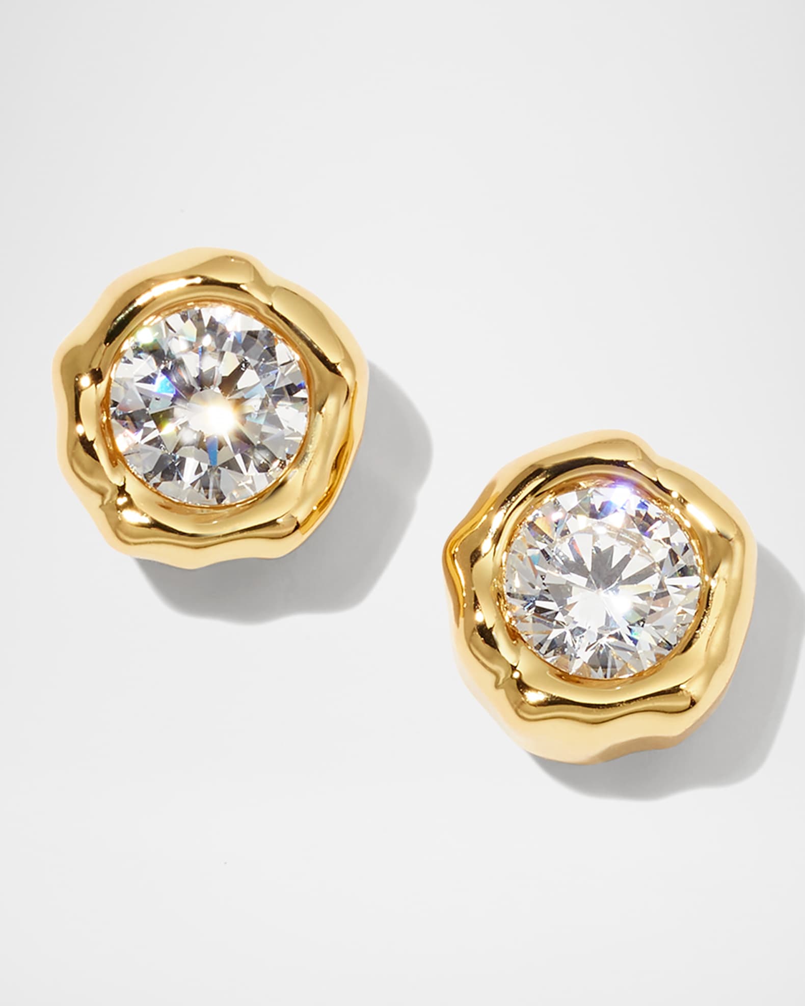 Asterales Molten Bezel Stud Earrings 0