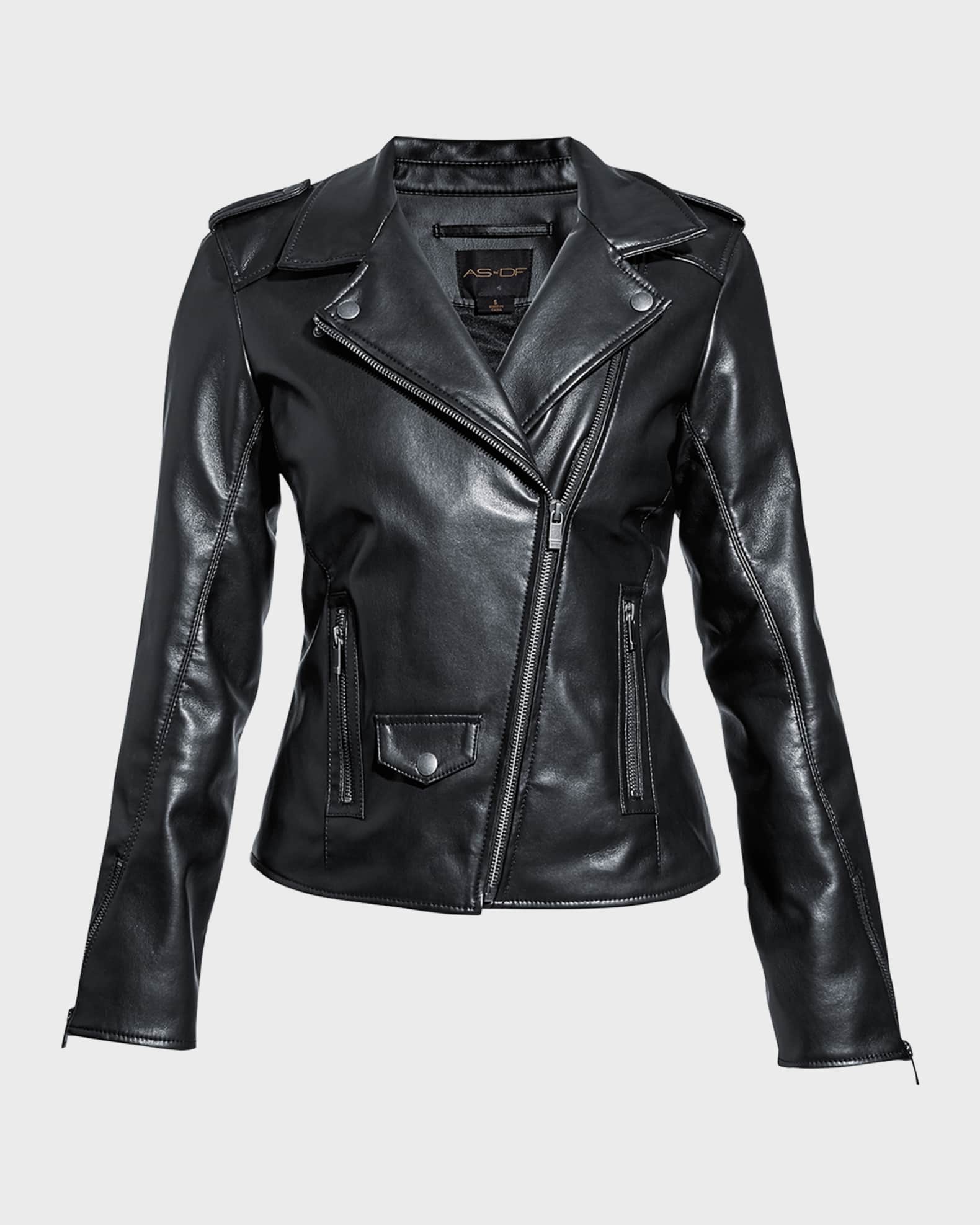 AS by DF Cult Recycled Leather Fitted Jacket | Neiman Marcus
