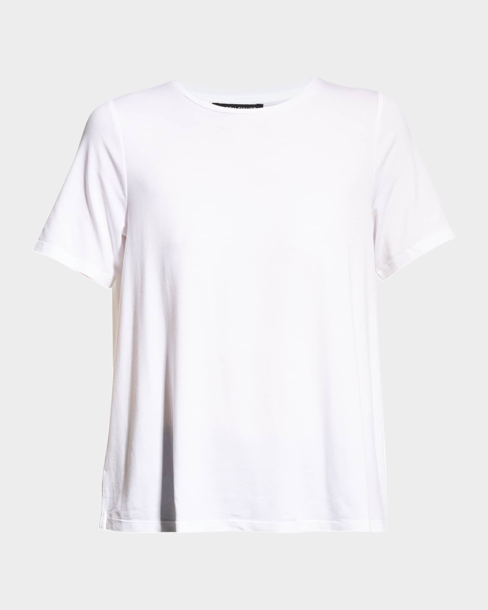 Crewneck Short-Sleeve Stretch Jersey Top 0
