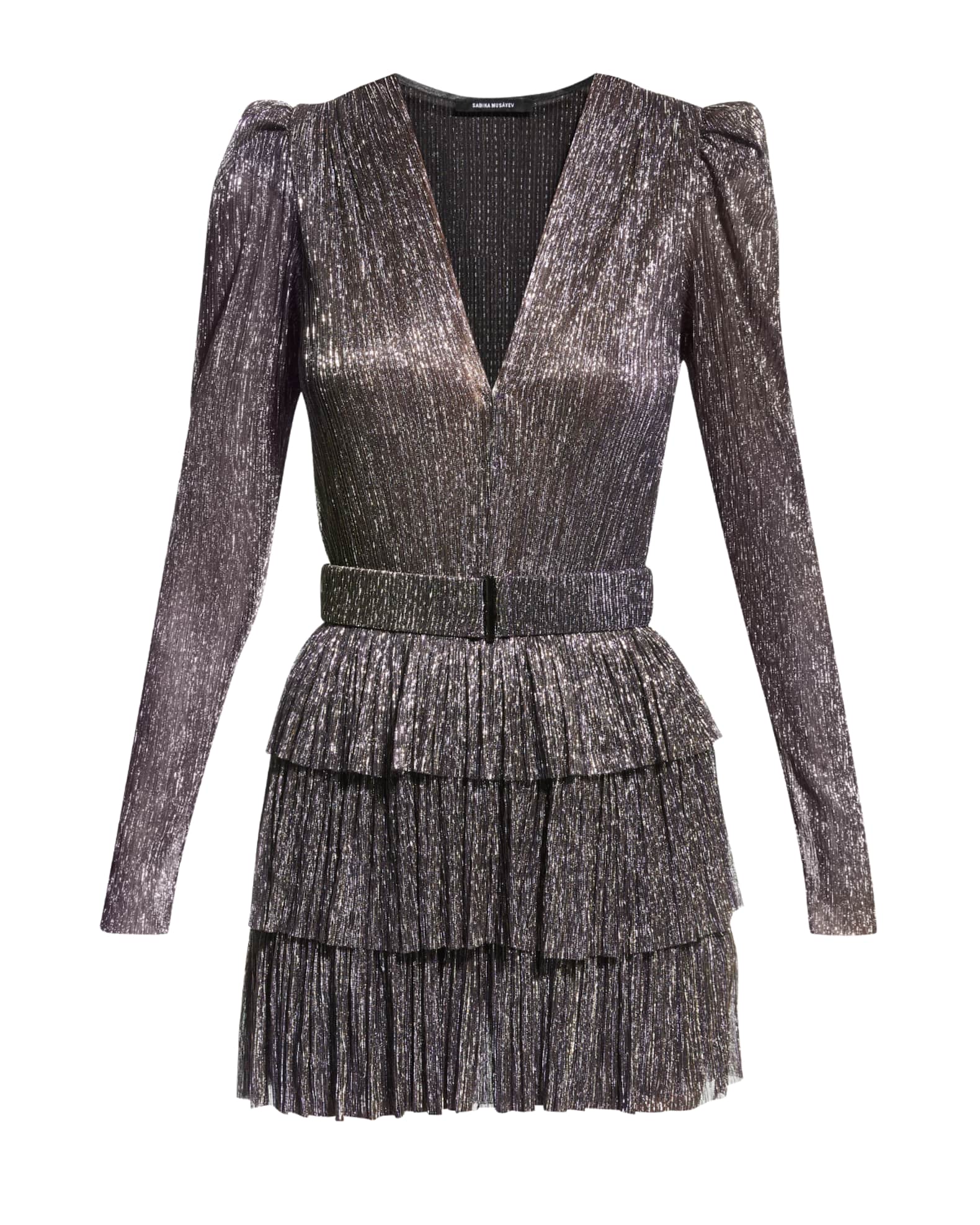 Sabina Musayev Carry Metallic Mini Cocktail Dress Neiman Marcus