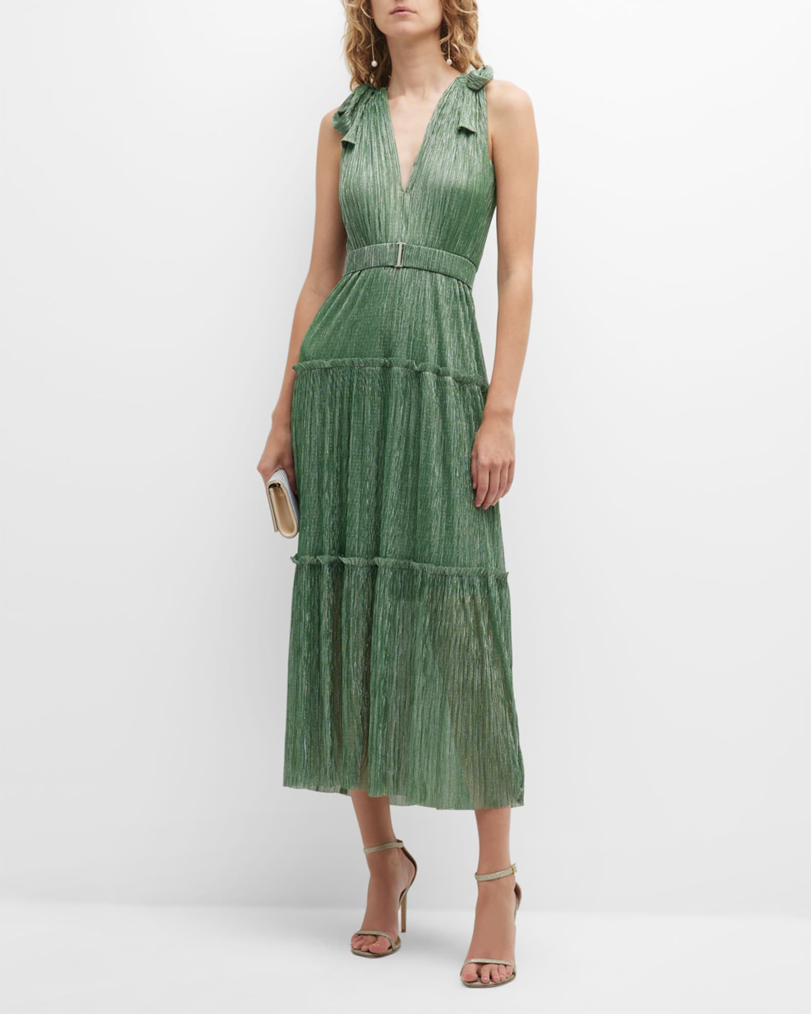 Sabina musayev tiered shimmer dress clearance