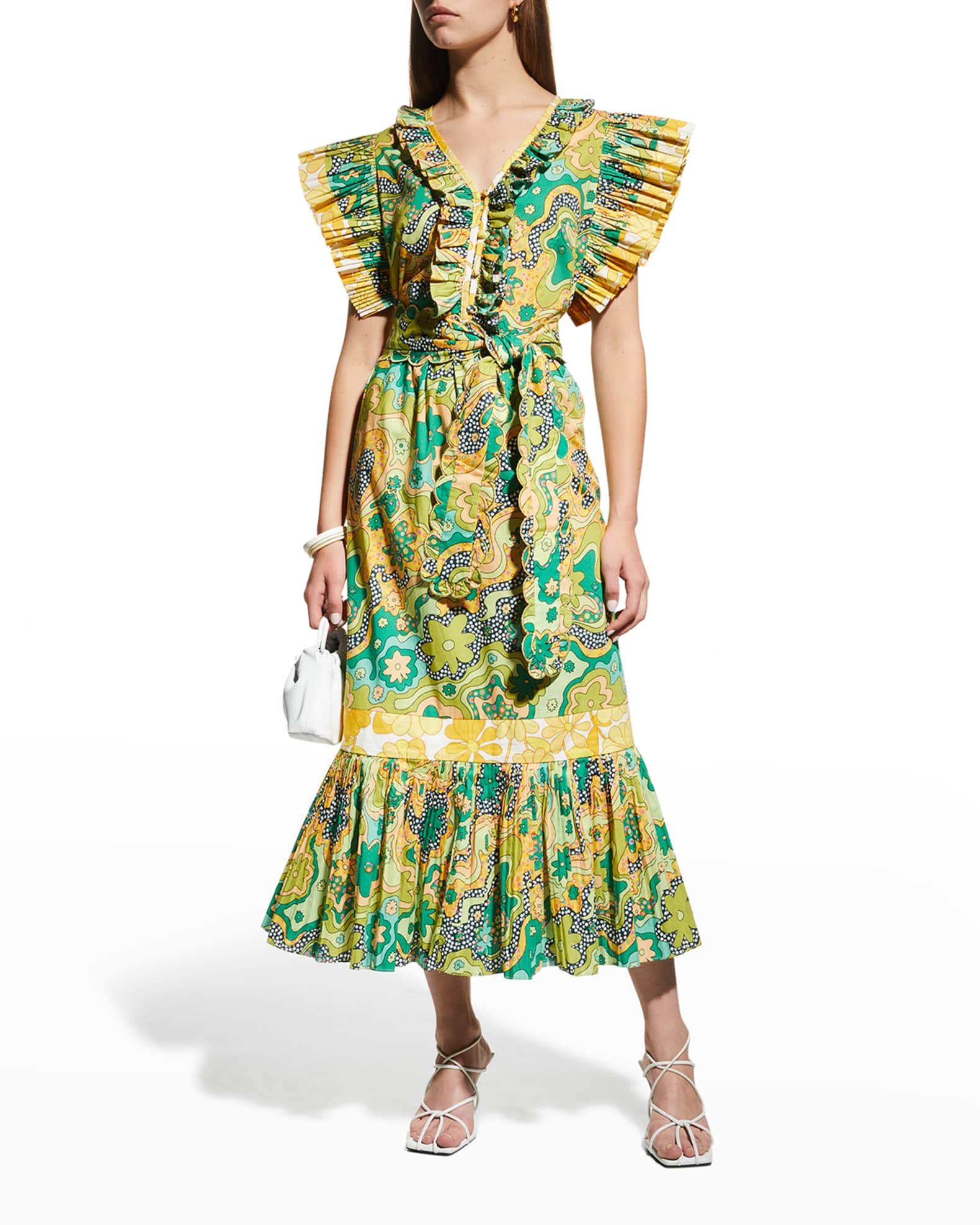 CELIAB Sun Flower Midi Floral Dress | Neiman Marcus