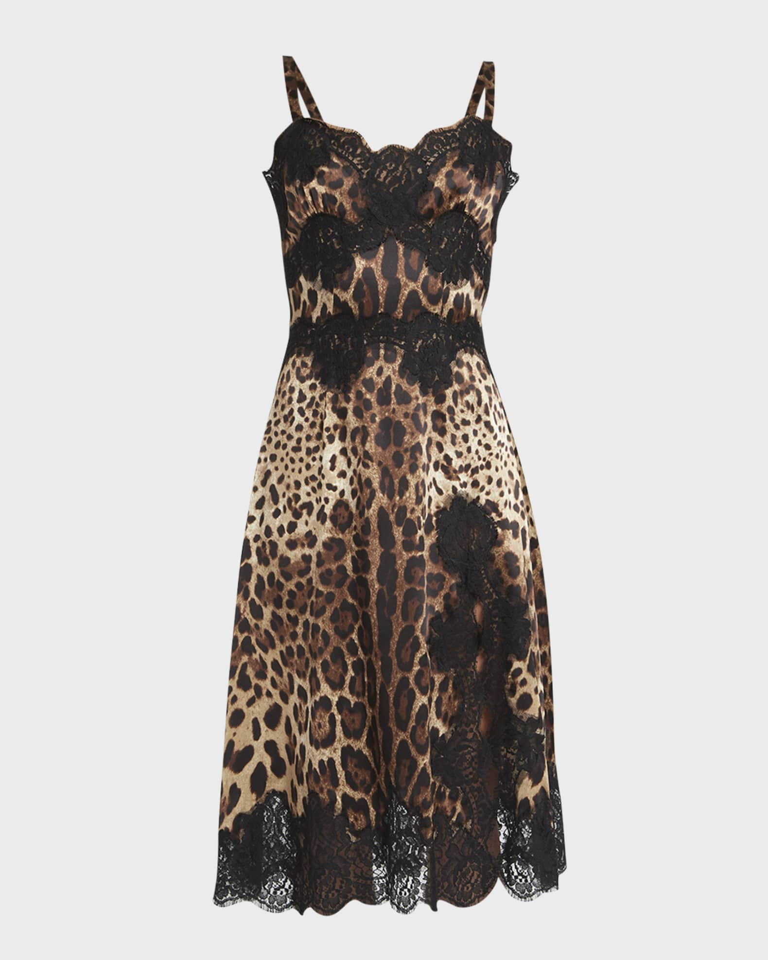 Dolce & Gabbana - Leopard & Butterfly Print Silk Dress