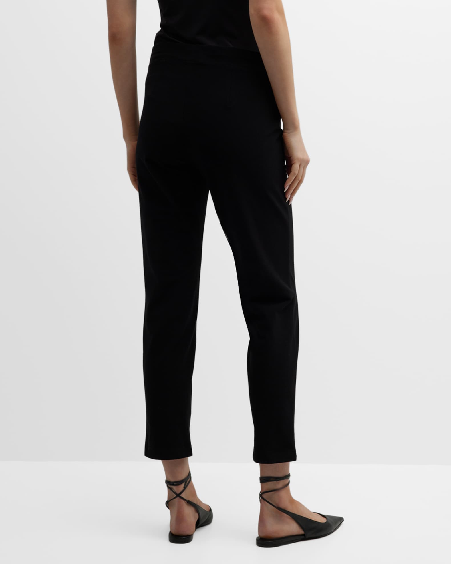 Eileen Fisher Washable Stretch Crepe Slim Ankle Pants