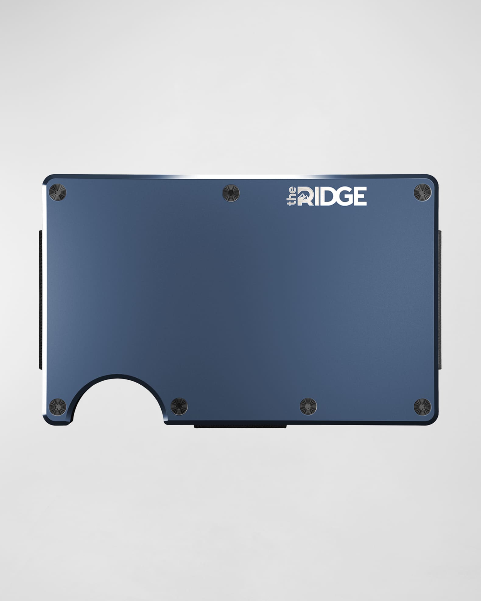 The Ridge Men's RFID Cash Strap Metal Wallet, Navy Aluminum