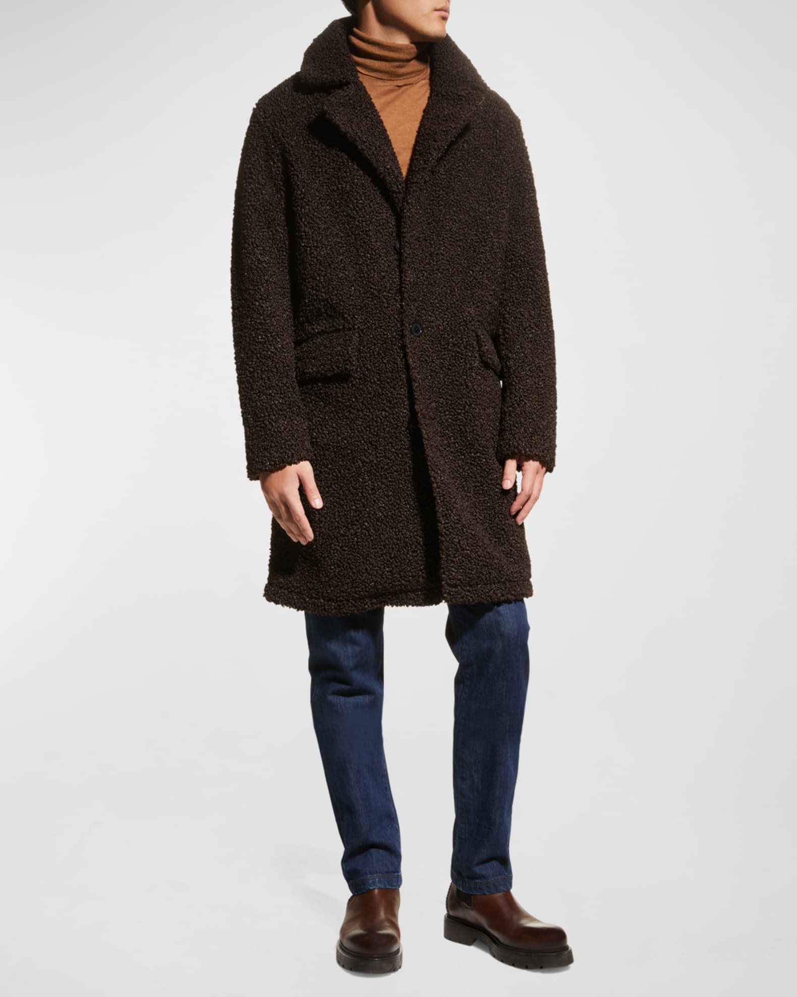Men s Faux Shearling Topcoat