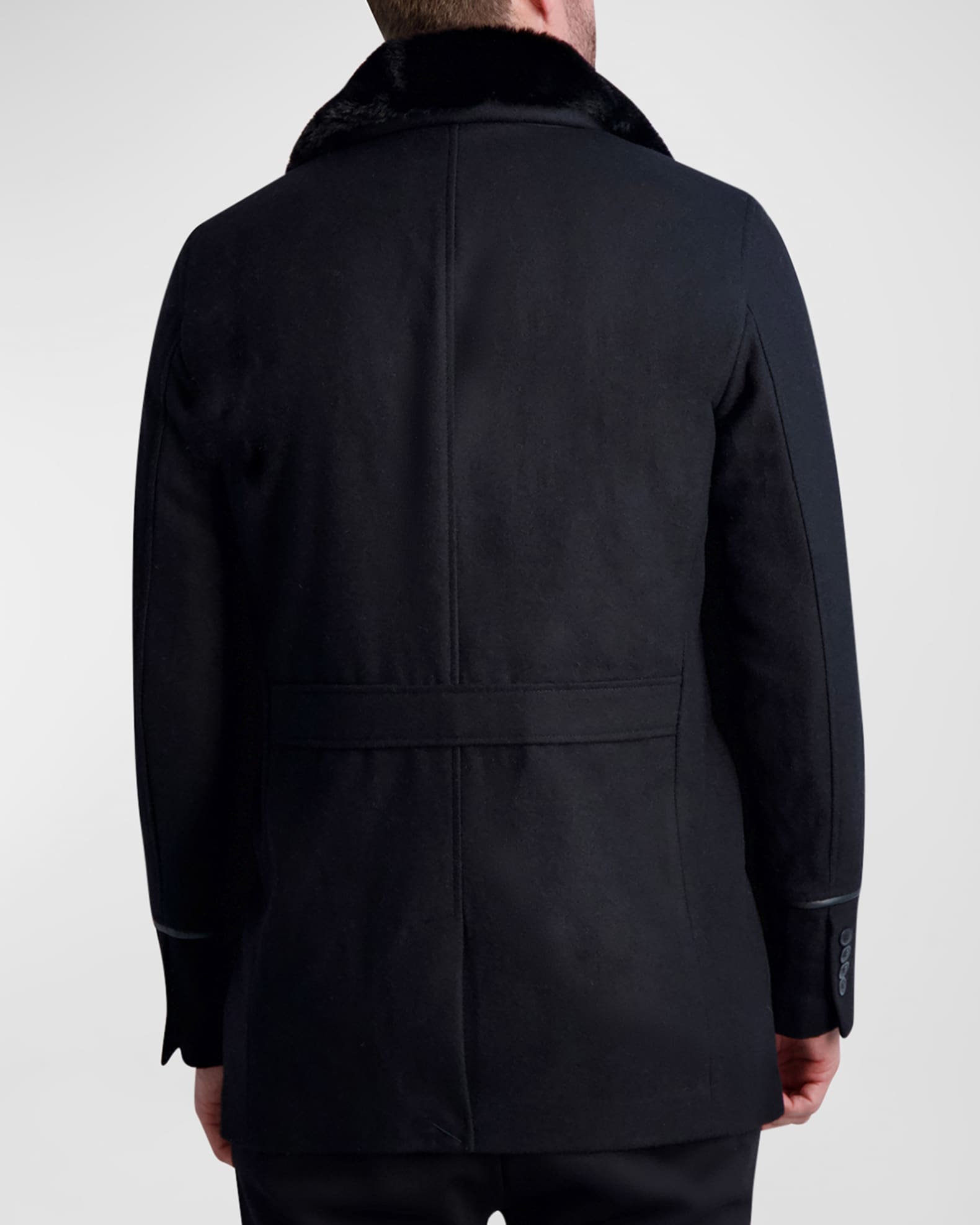 Peacoat with fur cheap collar mens