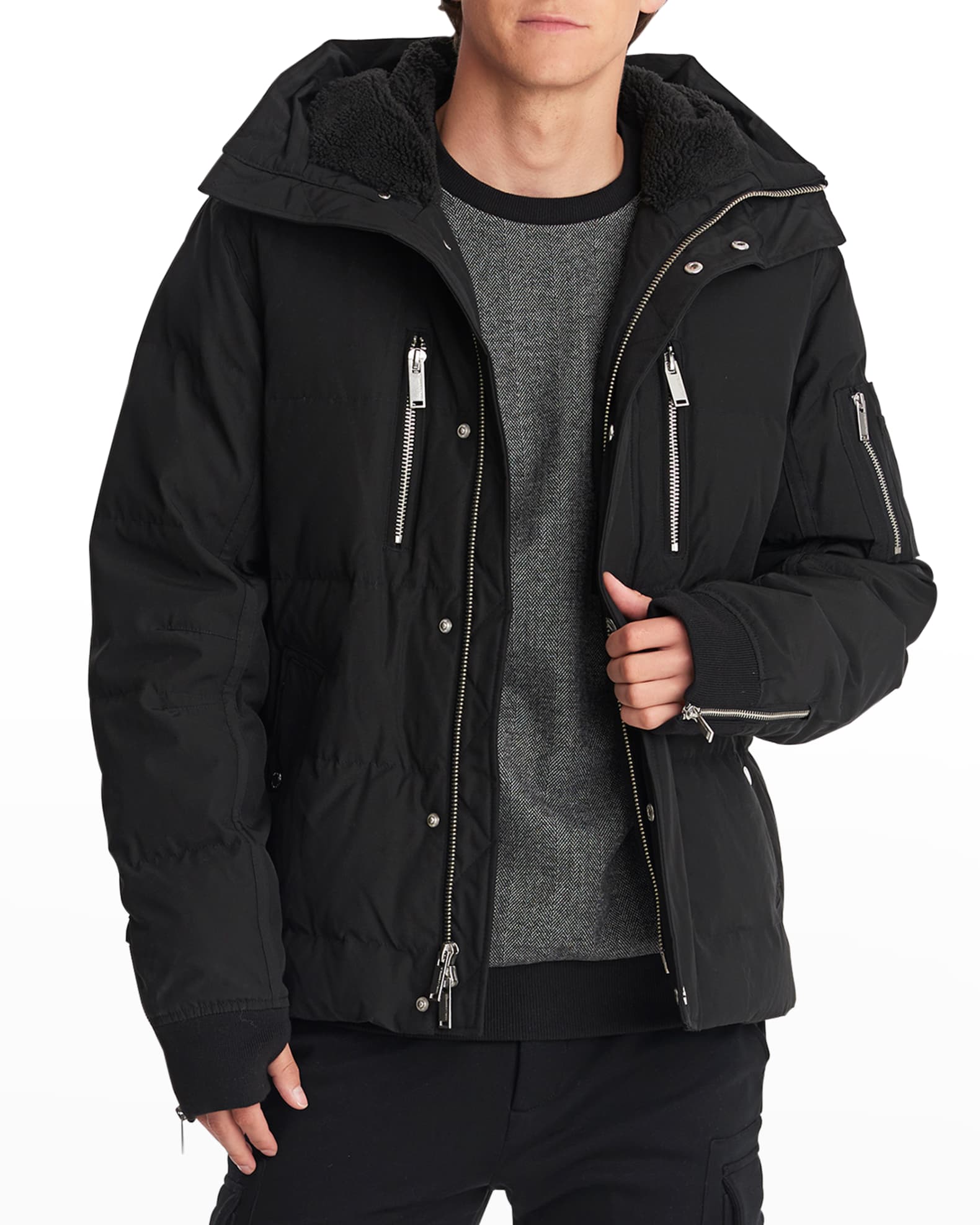 Karl Lagerfeld Paris Men's Down Sherpa-Lined Jacket | Neiman Marcus