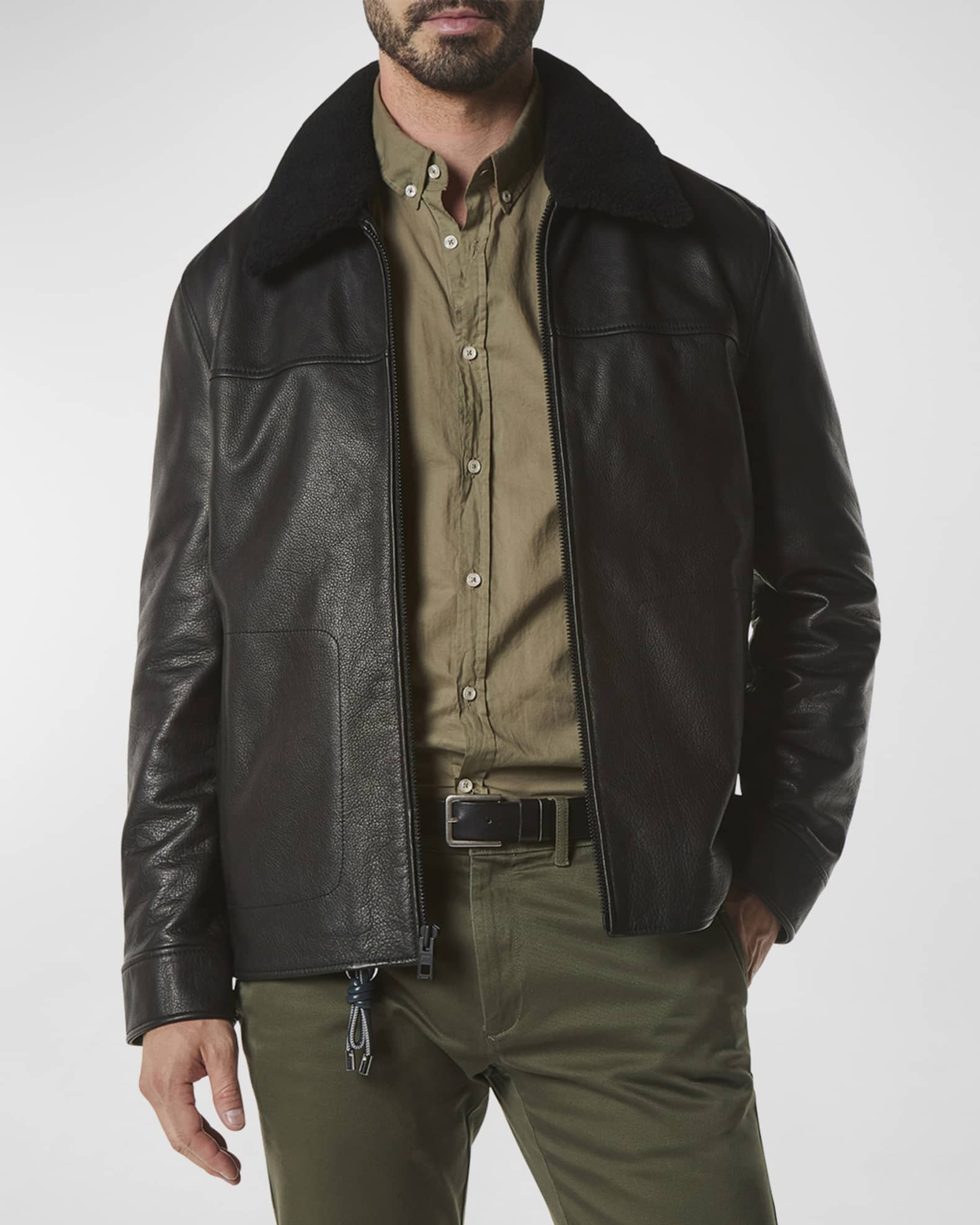 Andrew marc lenox shop faux shearling pilot jacket