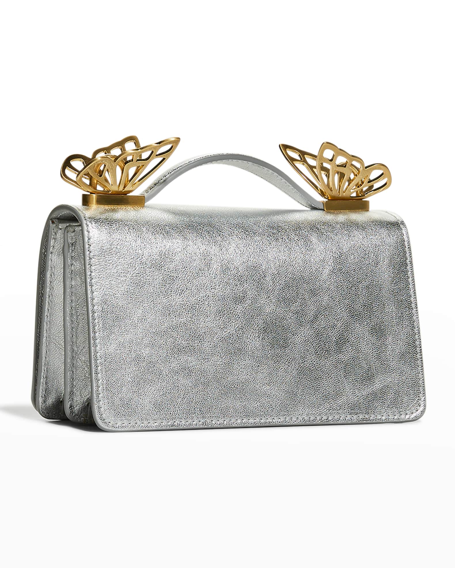 Sophia Webster Mariposa Mini Metallic Top-Handle Bag | Neiman Marcus