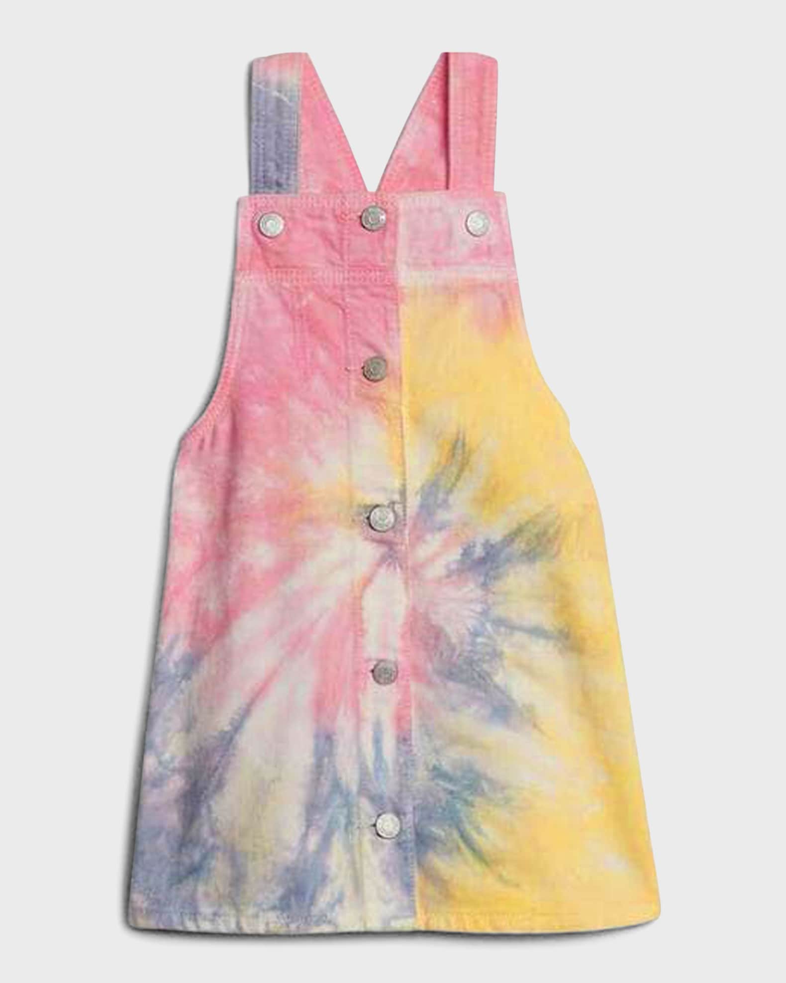 Girl's Tie-Dye Denim Coverall Dress, Sizes 2-14 0
