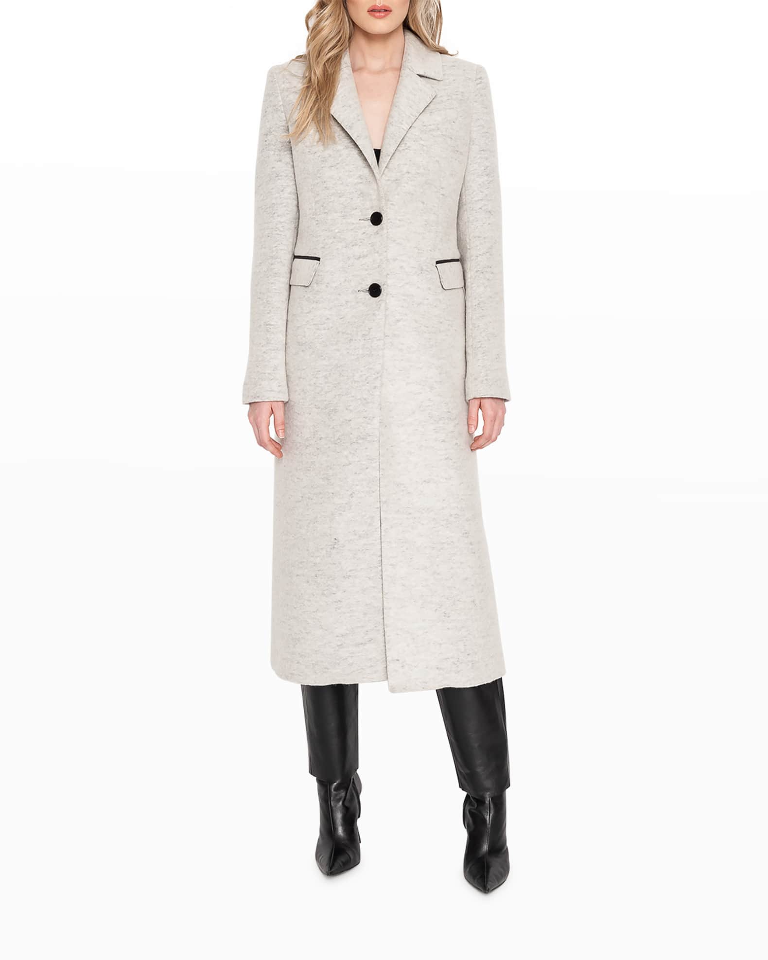 Malva Tailored Top Coat with Leather Bib 0
