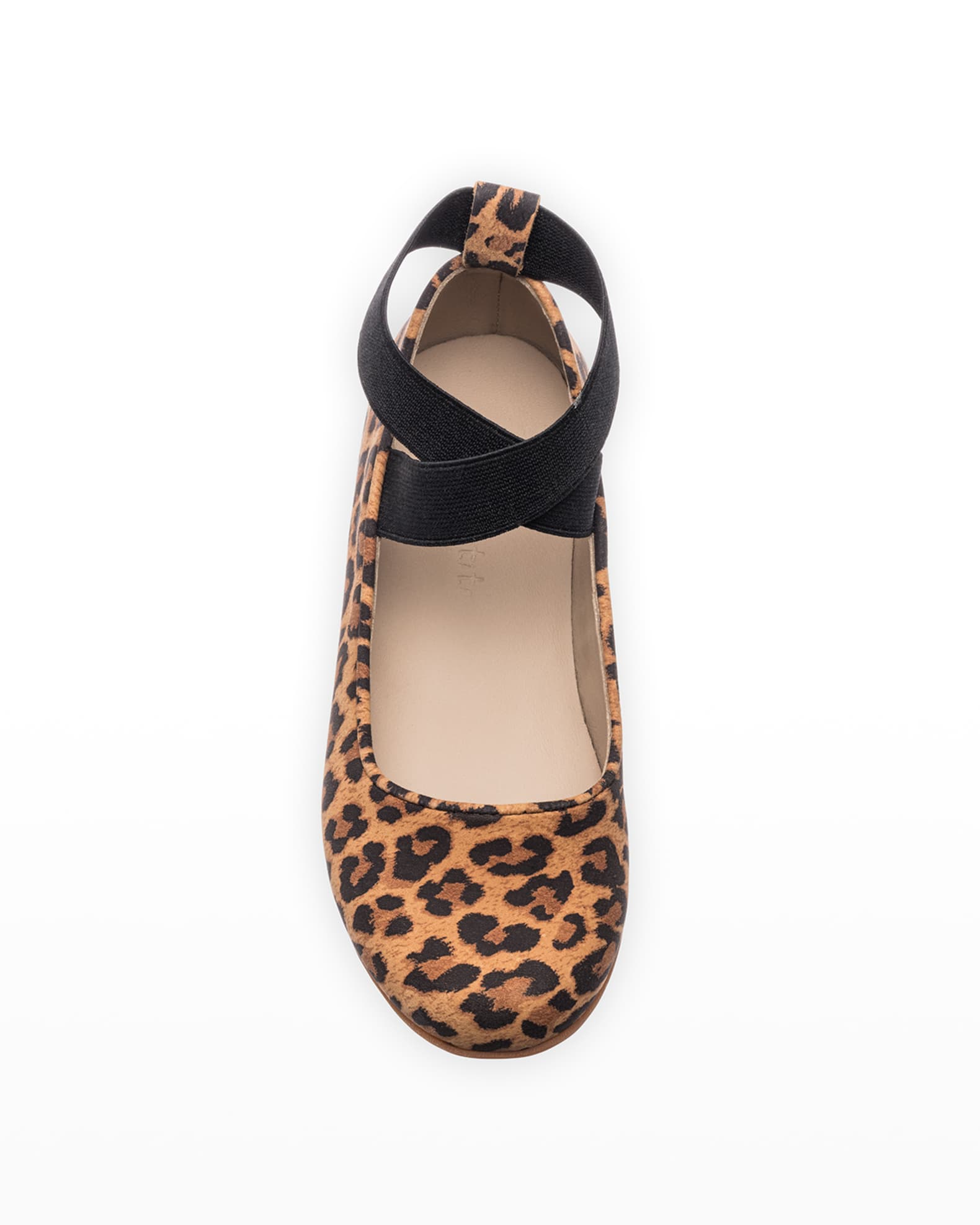 Elephantito Girl's Melissa Leopard-Print Crisscross Flats, Toddler