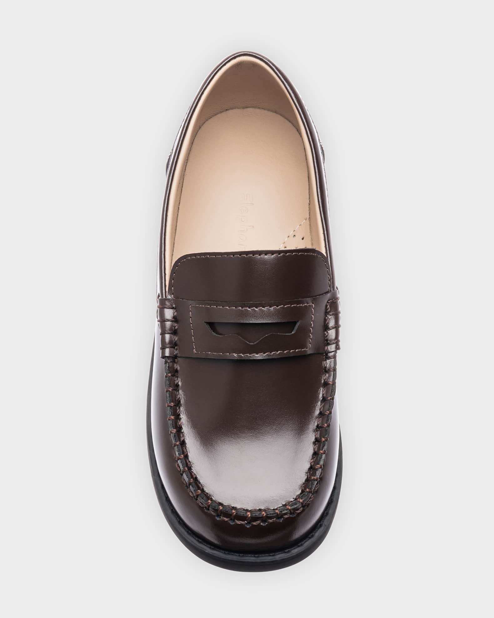Elephantito Girl's Scholar Smooth Leather Penny Loafers, Baby/Toddler