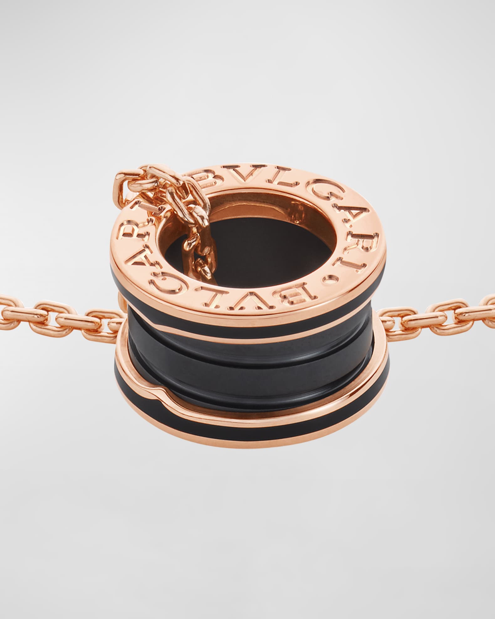 BVLGARI B.Zero1 Pendant Necklace in Pink Gold and Matte Black