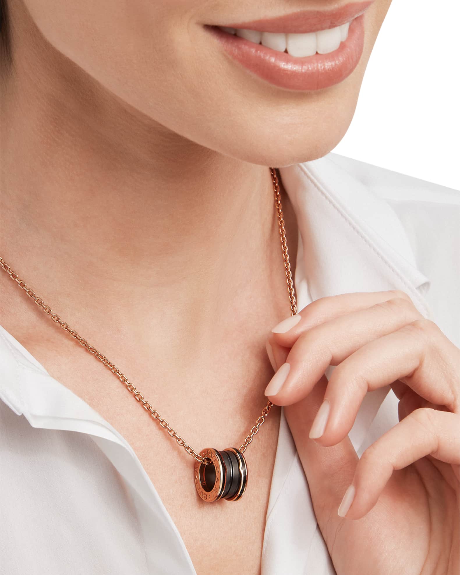 Bvlgari b zero1 necklace rose gold sale