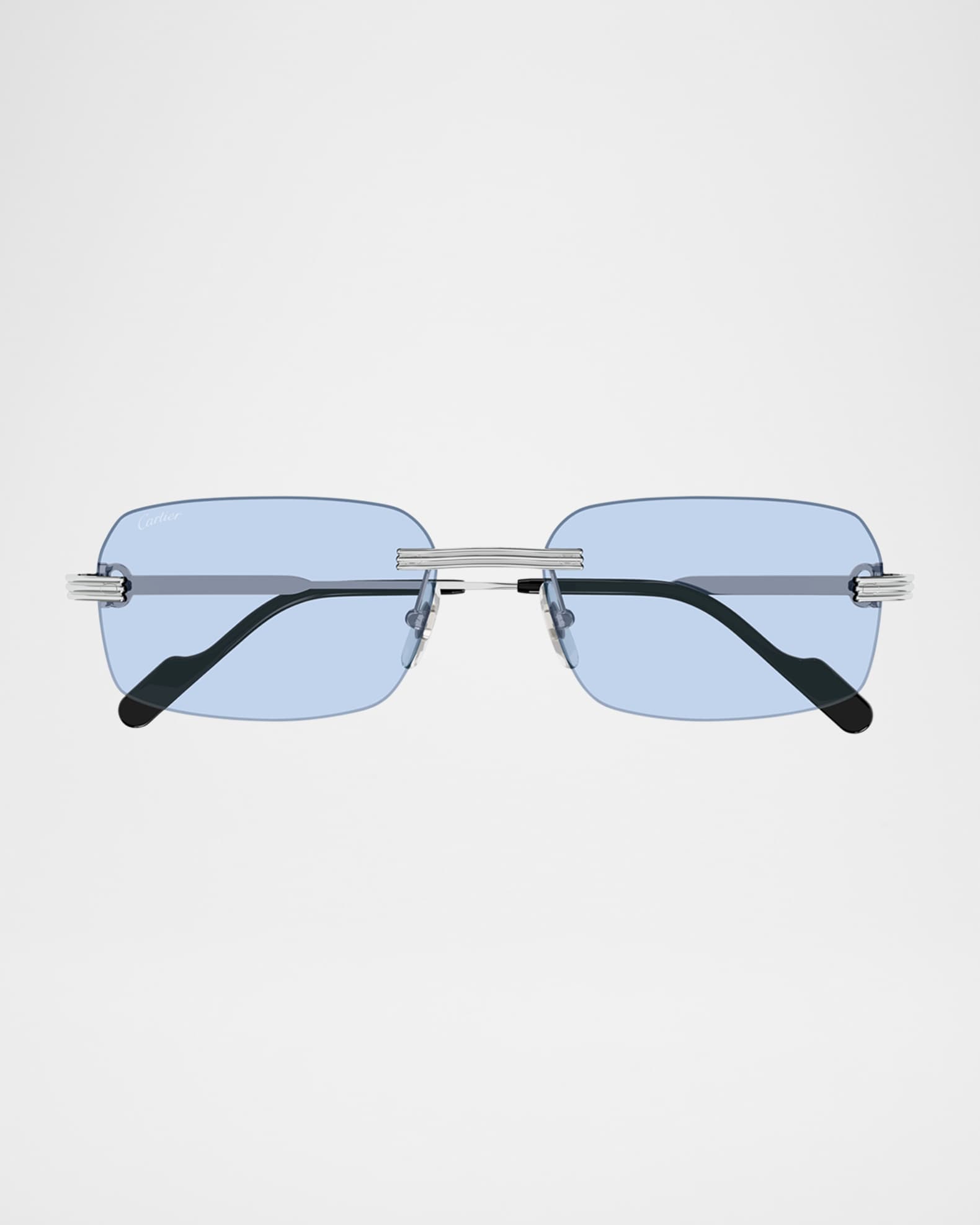 Men's Rimless Rectangle Metal Sunglasses  0