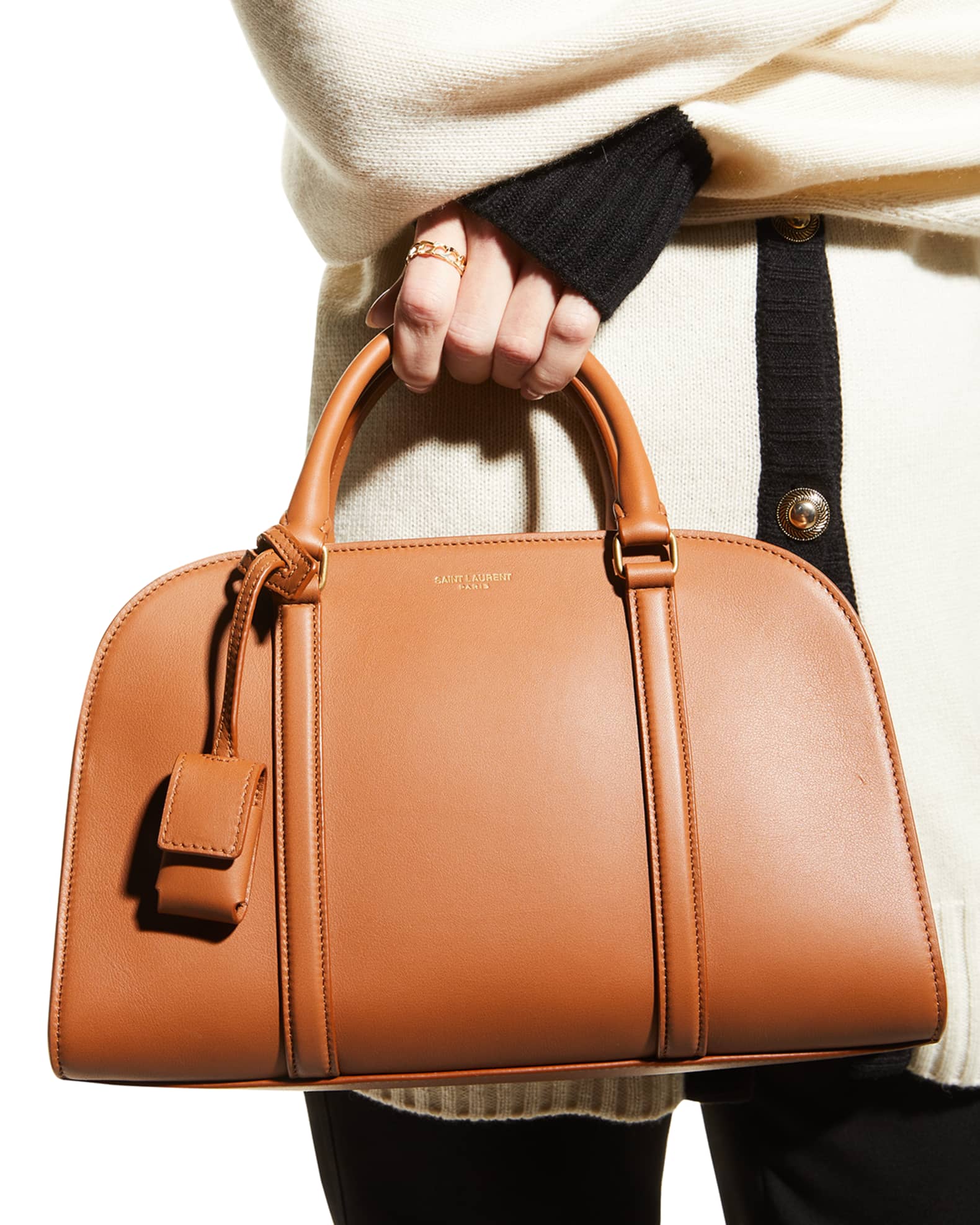 Saint Laurent Lock Soft Calf Leather Baby Duffel Bag Neiman Marcus