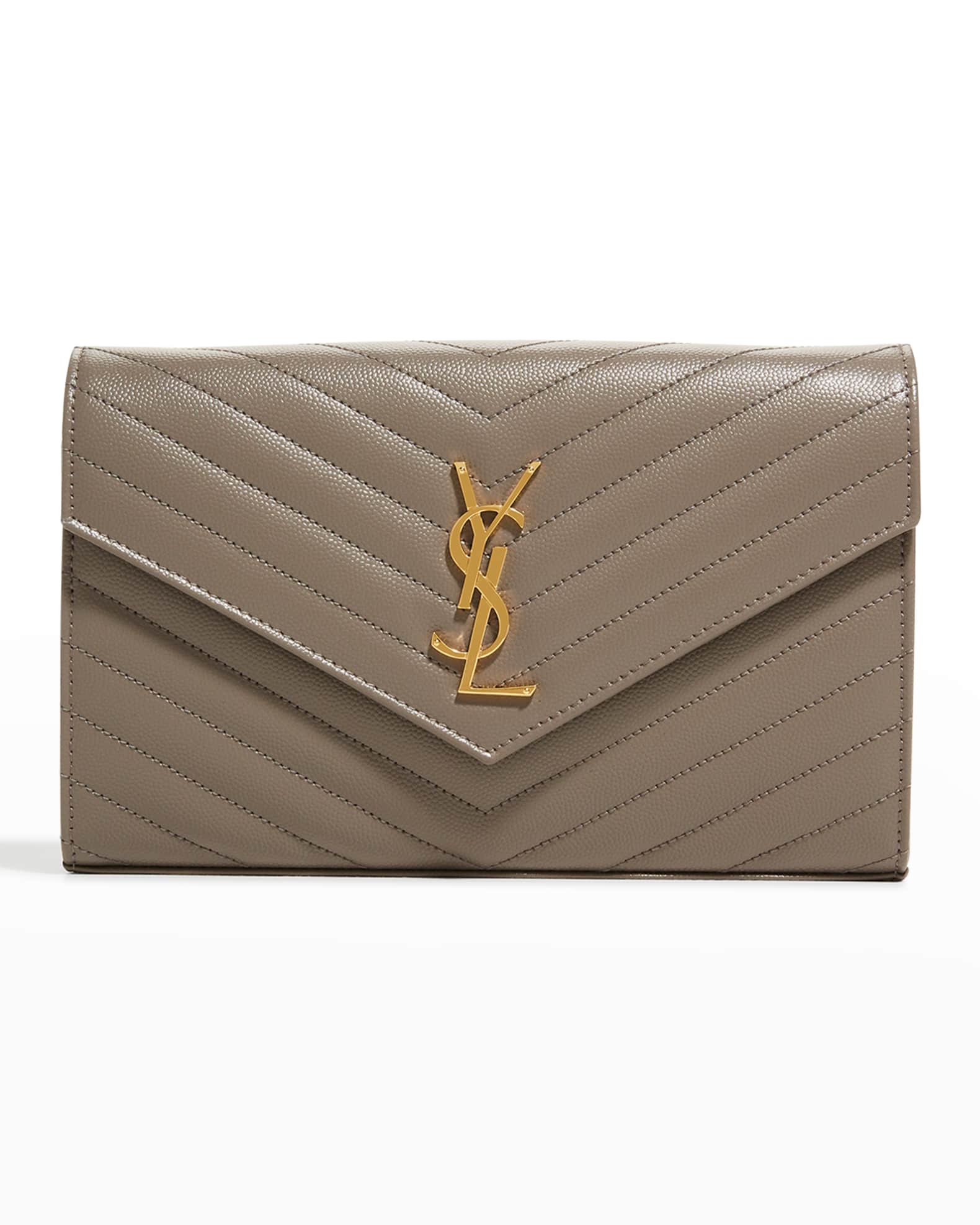 Saint Laurent YSL Envelope Flap Wallet on Chain Neiman Marcus
