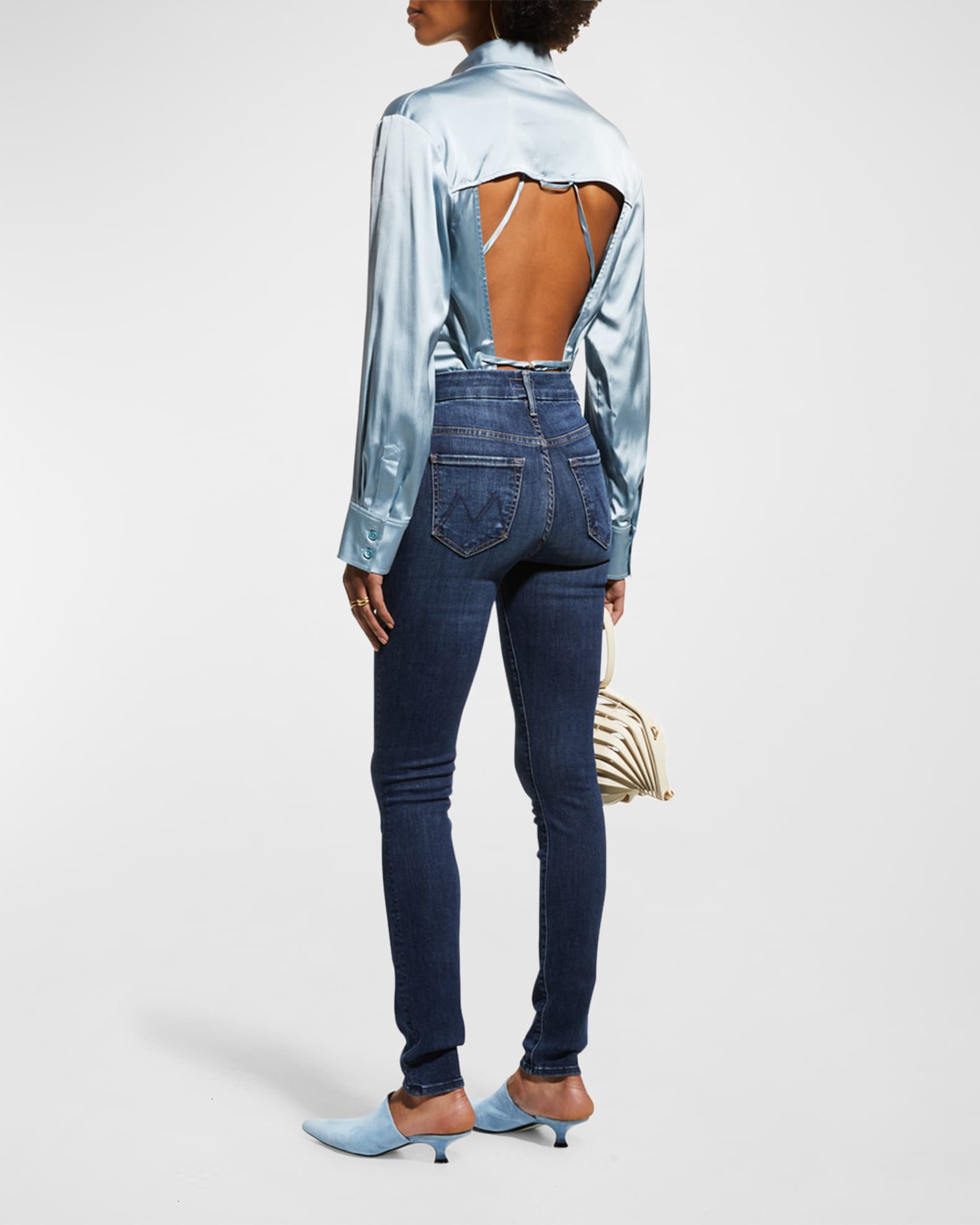 MOTHER Looker High Waist Skinny Jeans in Teaming Up Size 30