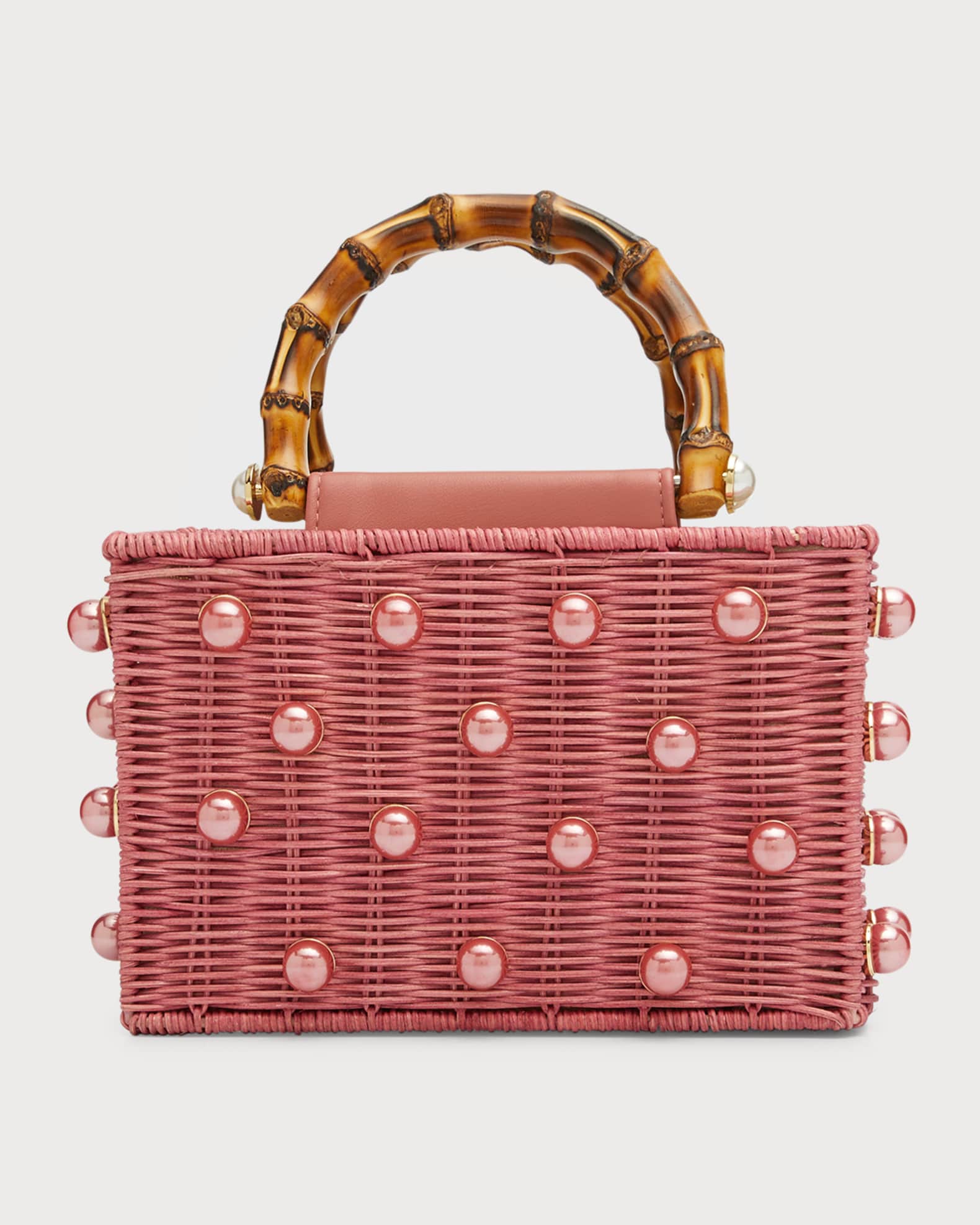 BTB Los Angeles Chloe Pearl Beaded TopHandle Box Bag Neiman Marcus