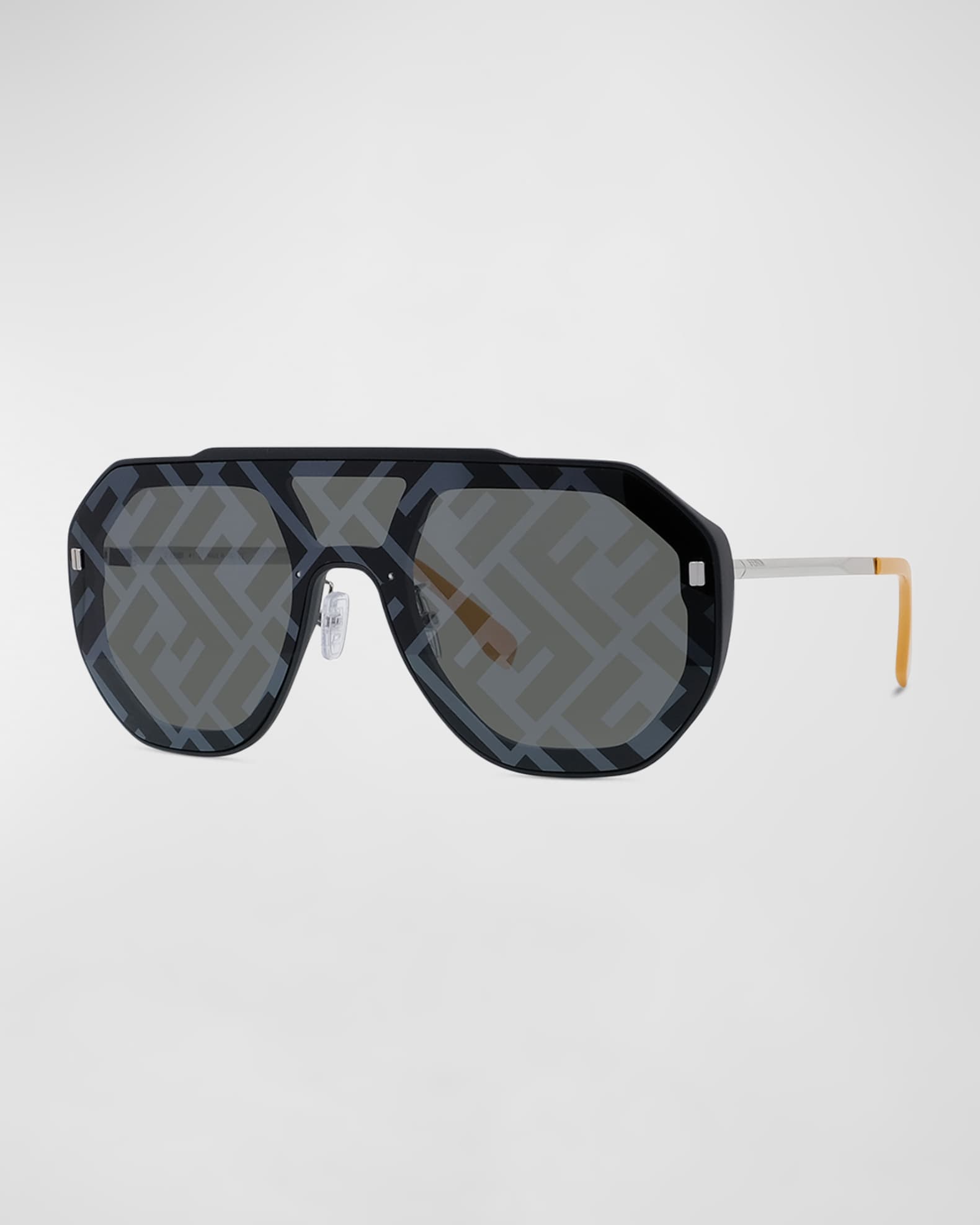 Chanel Black Wrap Sunglasses with Silver Monogram Detail