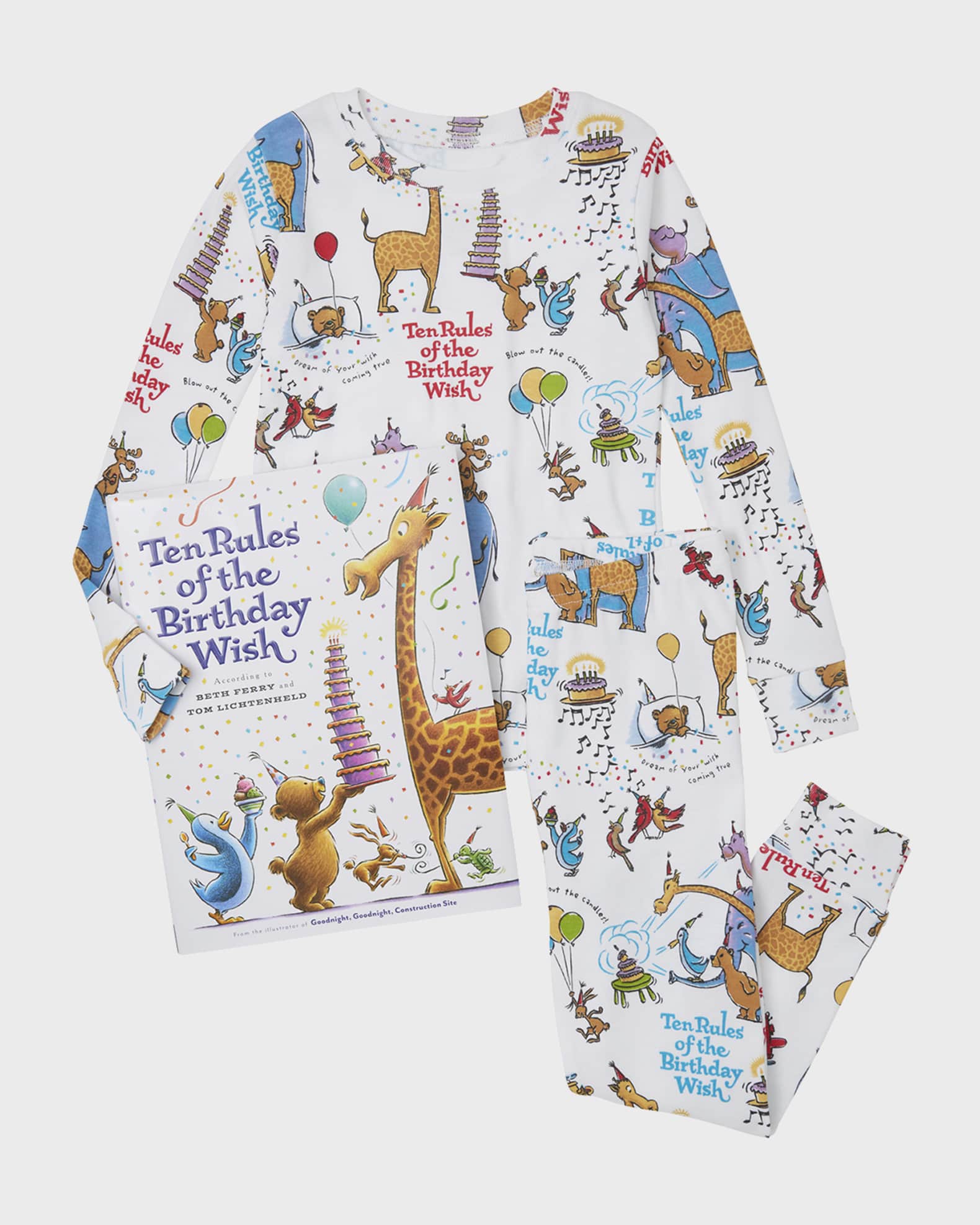 Kid's 10 Rules Of The Birthday Wish Pajama Book Set, Size 2-6 0