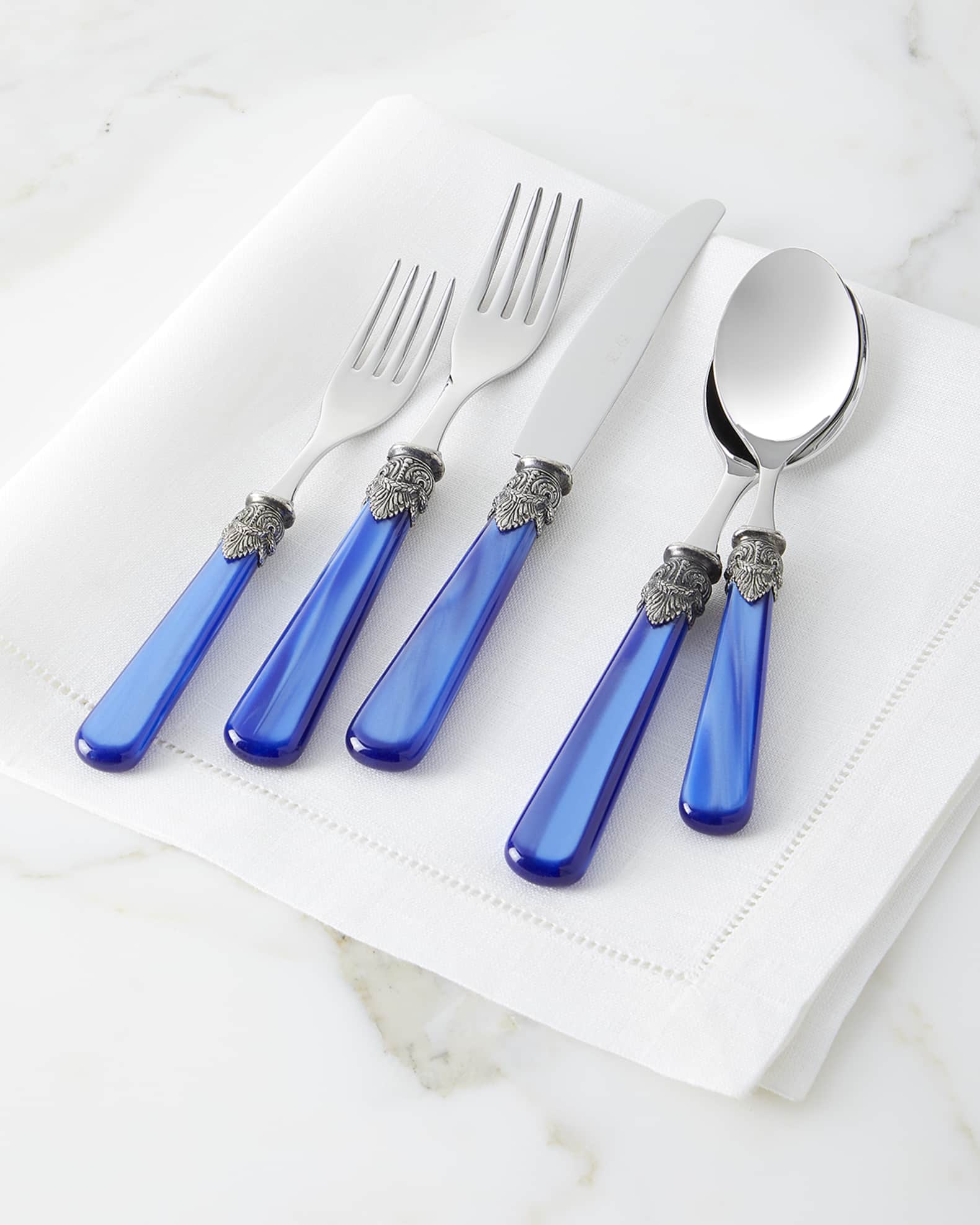Neiman Marcus Napoleon Pearl Blue 20 Piece Flatware Set Neiman Marcus