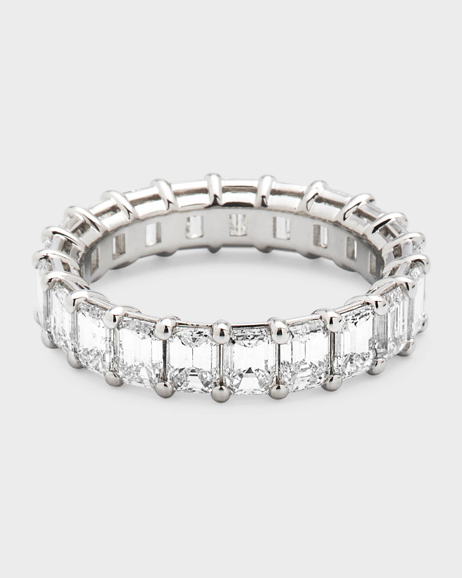 Emerald-Cut Diamond Eternity Band Ring, Size 6.75, 5.25tcw 0