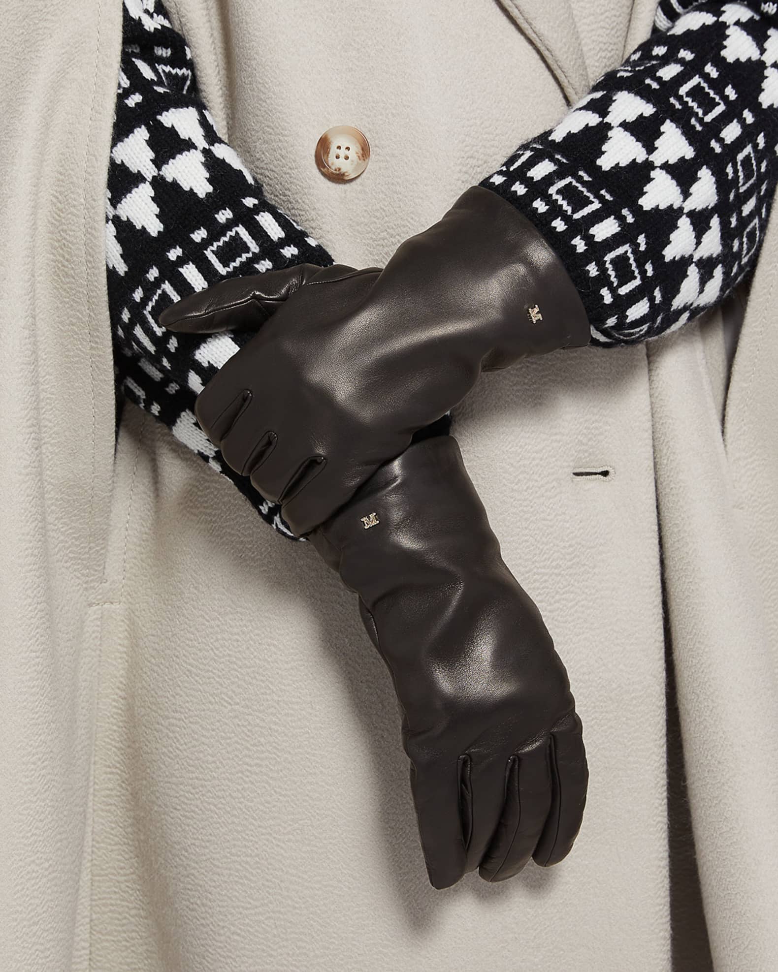 手袋 Max Mara 2524566052600.10739 Gloves Black nappa leather gloves | Max Mara