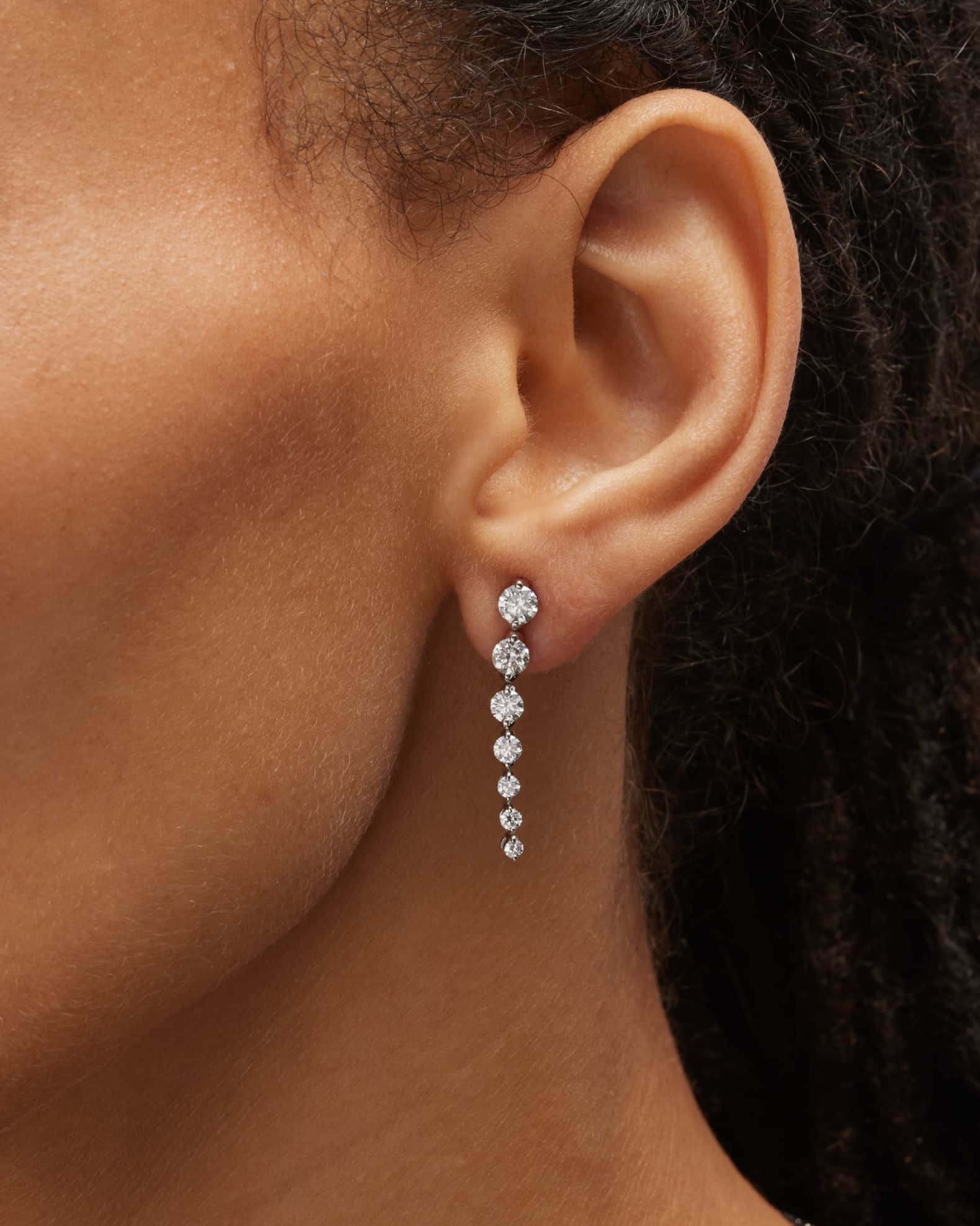 Neiman Marcus Diamonds 18K White Gold Graduated Diamond Drop Earrings 2tcw 1.25 L 0.1 W Neiman Marcus