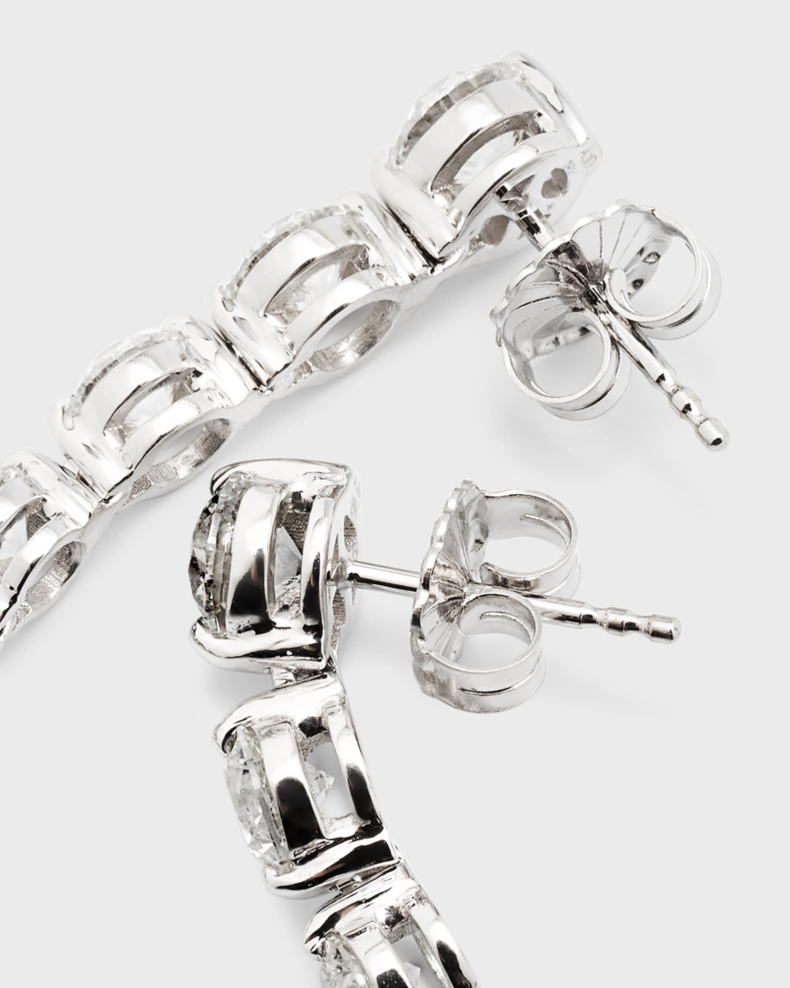 Neiman Marcus Diamonds 18K White Gold Graduated Diamond Drop Earrings 4.5tcw 1.5 L 0.25 W Neiman Marcus