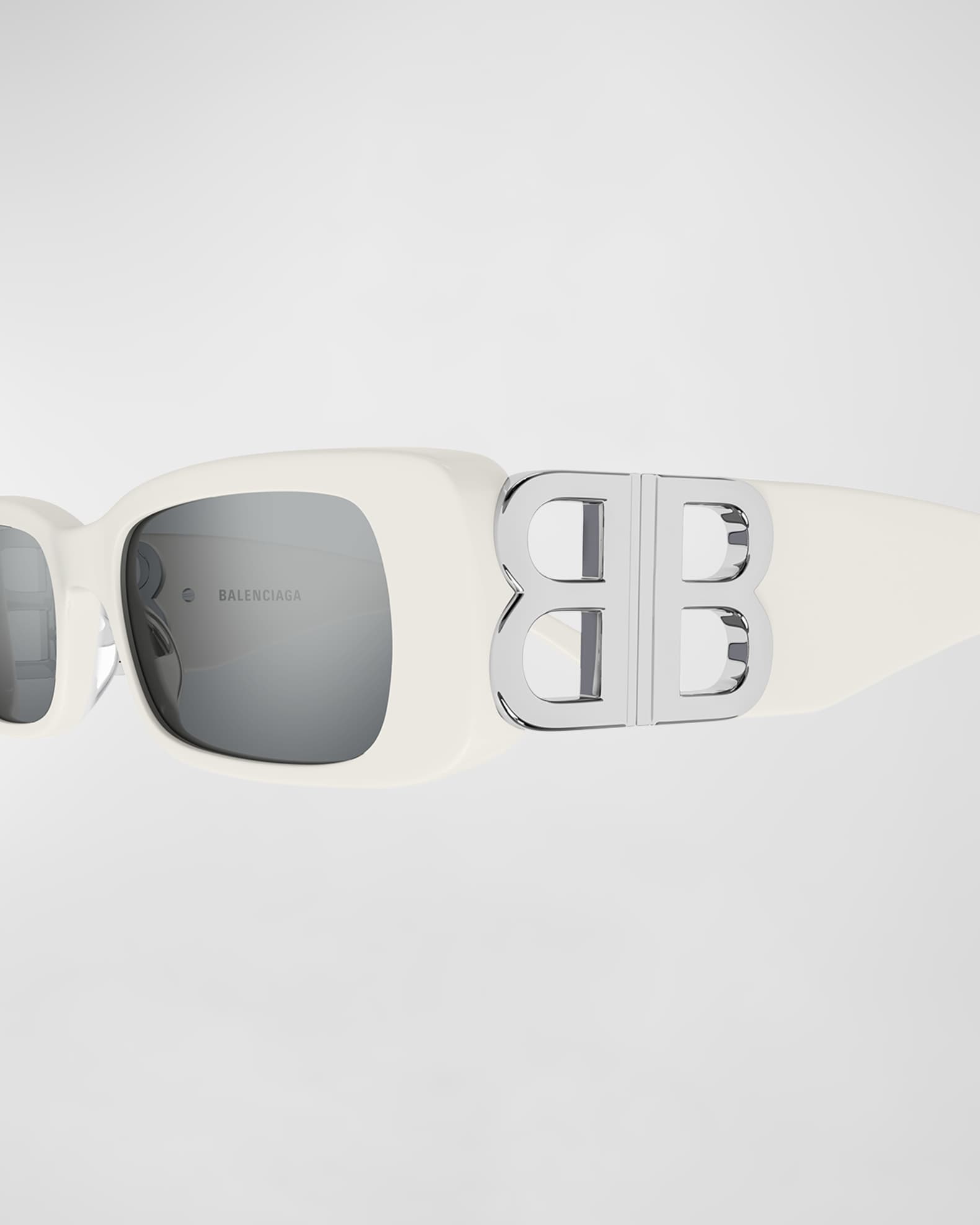 サングラス BALENCIAGA WHITE ACETATE SUNGLASSES Sunglasses - Balenciaga - Acetate - White