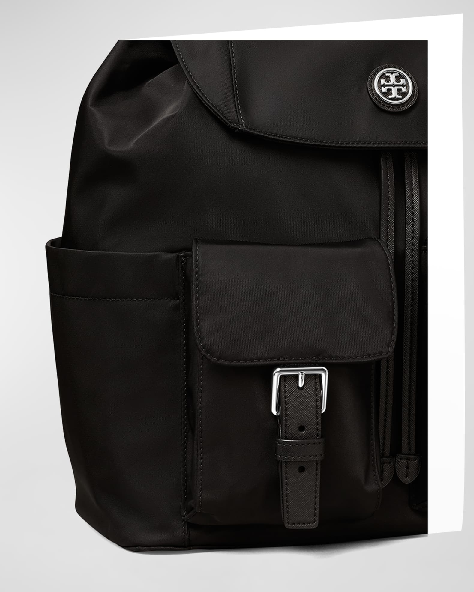 Tory Burch Flap Nylon Drawstring Backpack Neiman Marcus