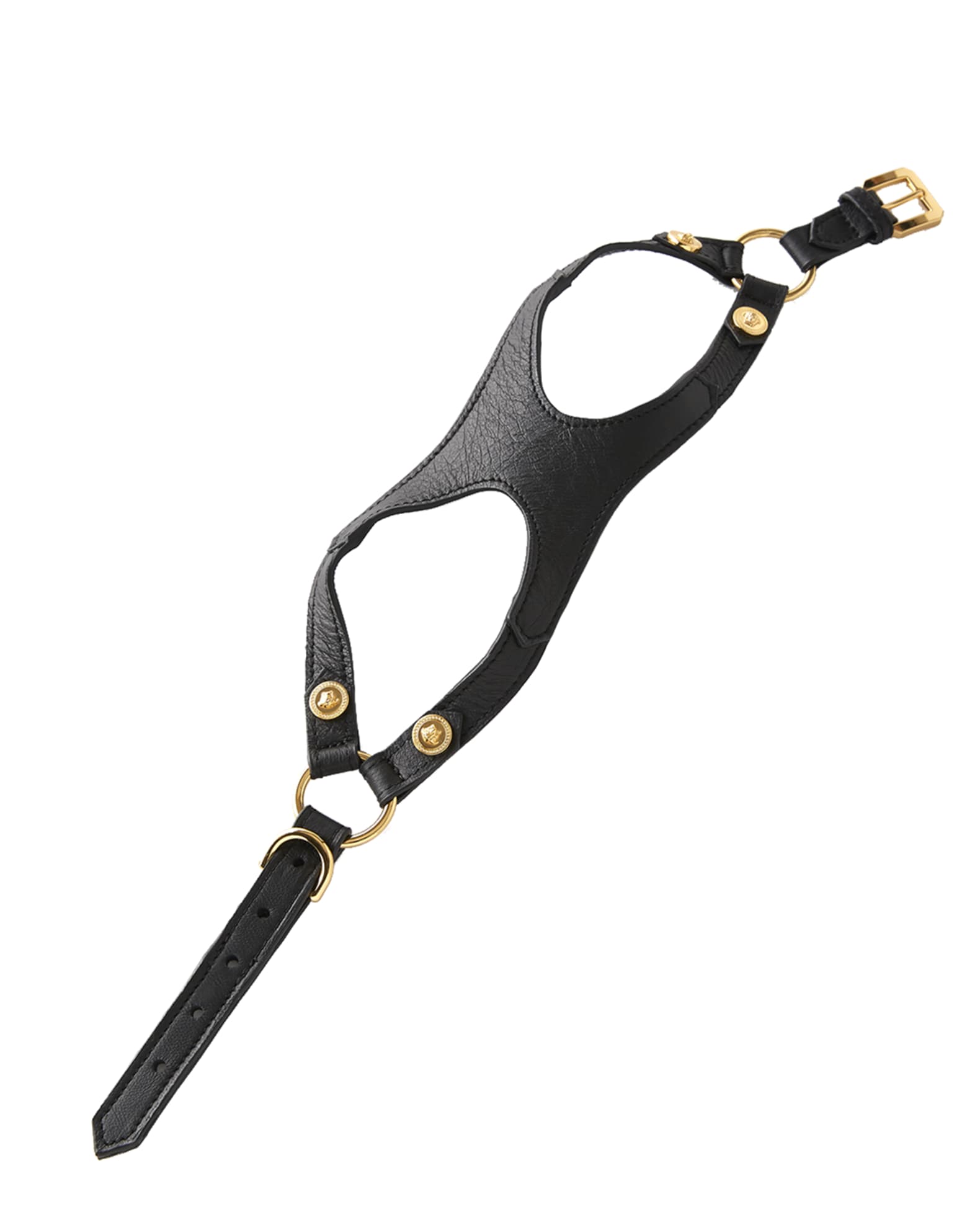 Versace Leather Dog Harness with Medusa Studs Neiman Marcus