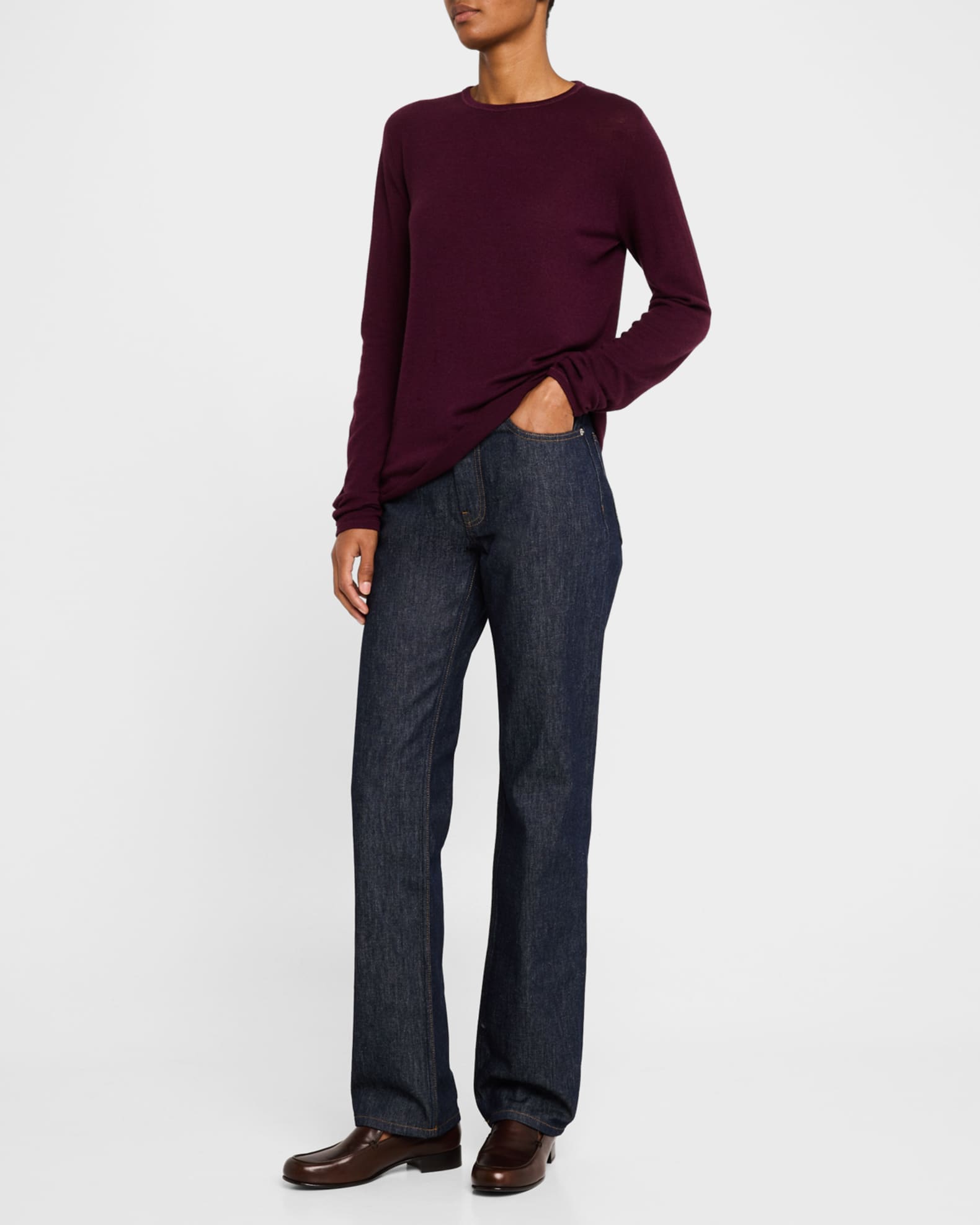Machine Washable Cashmere Crewneck Pullover 1