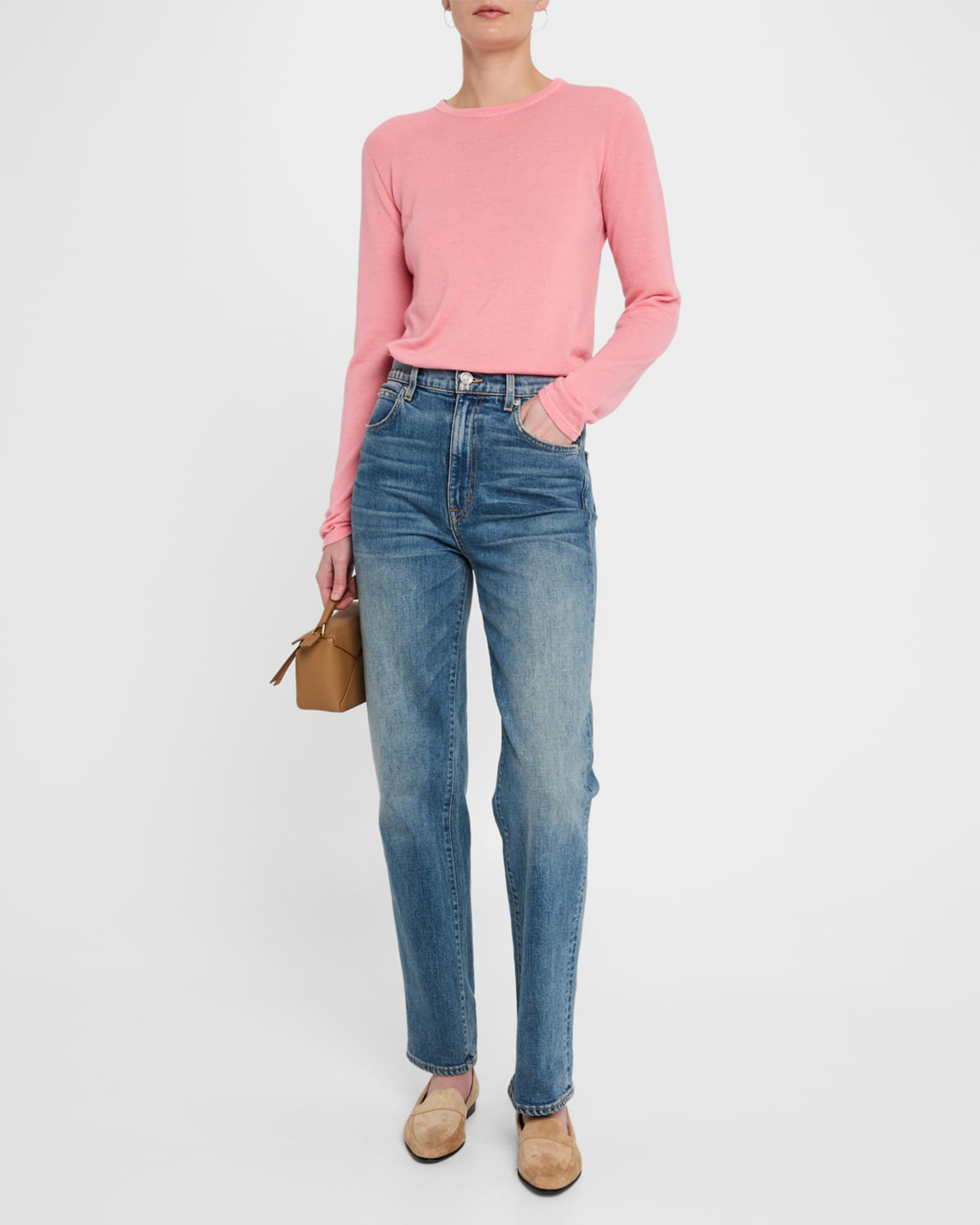 Machine Washable Cashmere Crewneck Pullover 1
