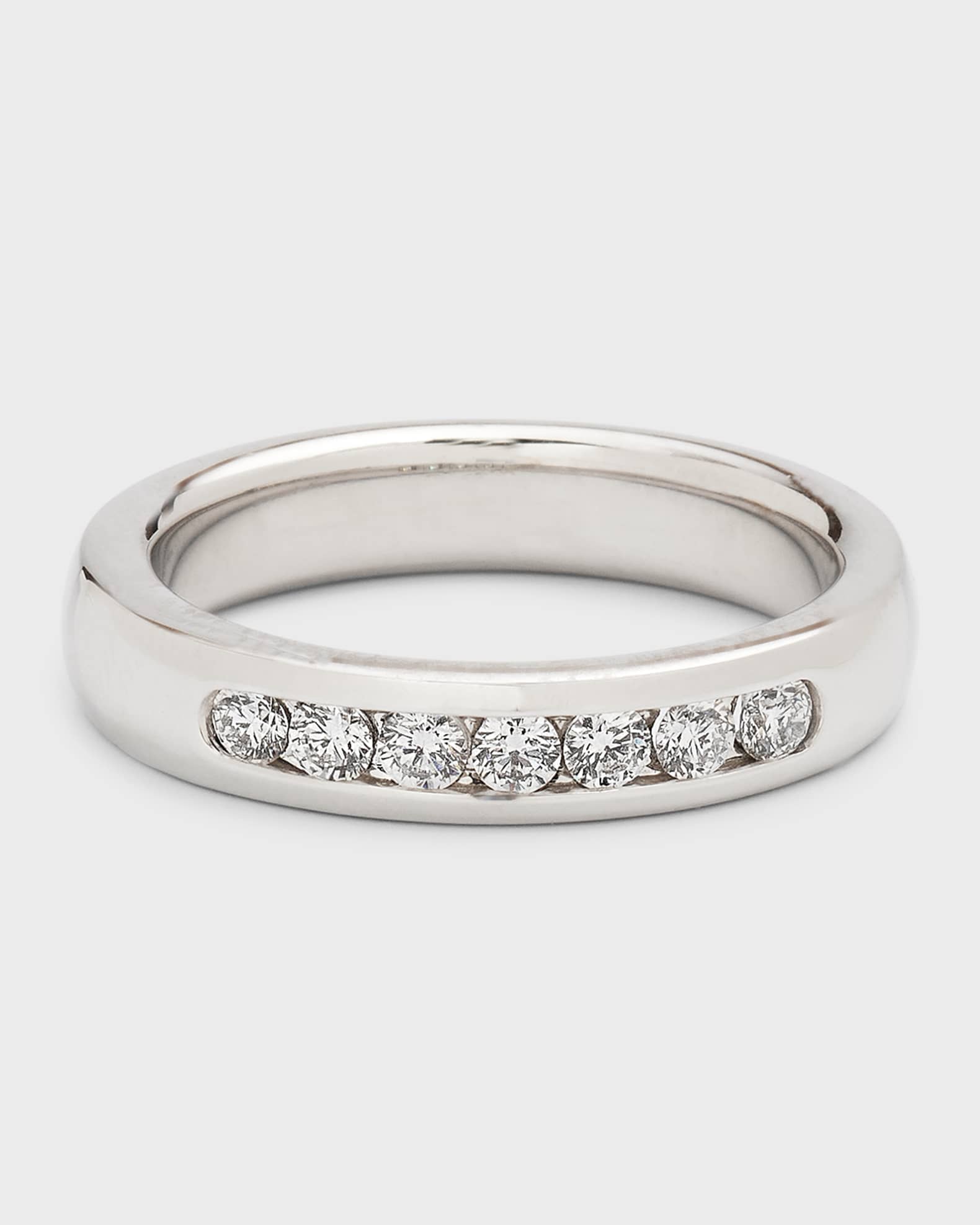 Men's 18k White Gold Round Diamond Ring, Size 10, 0.52tcw 0