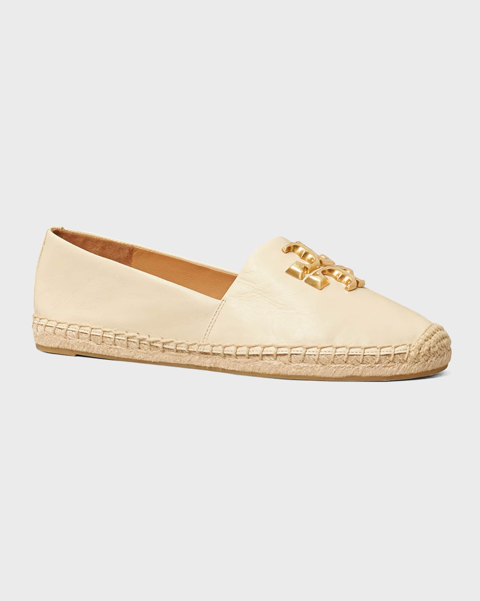 Louis Vuitton Beige Canvas Medallion Leather Detail Espadrille