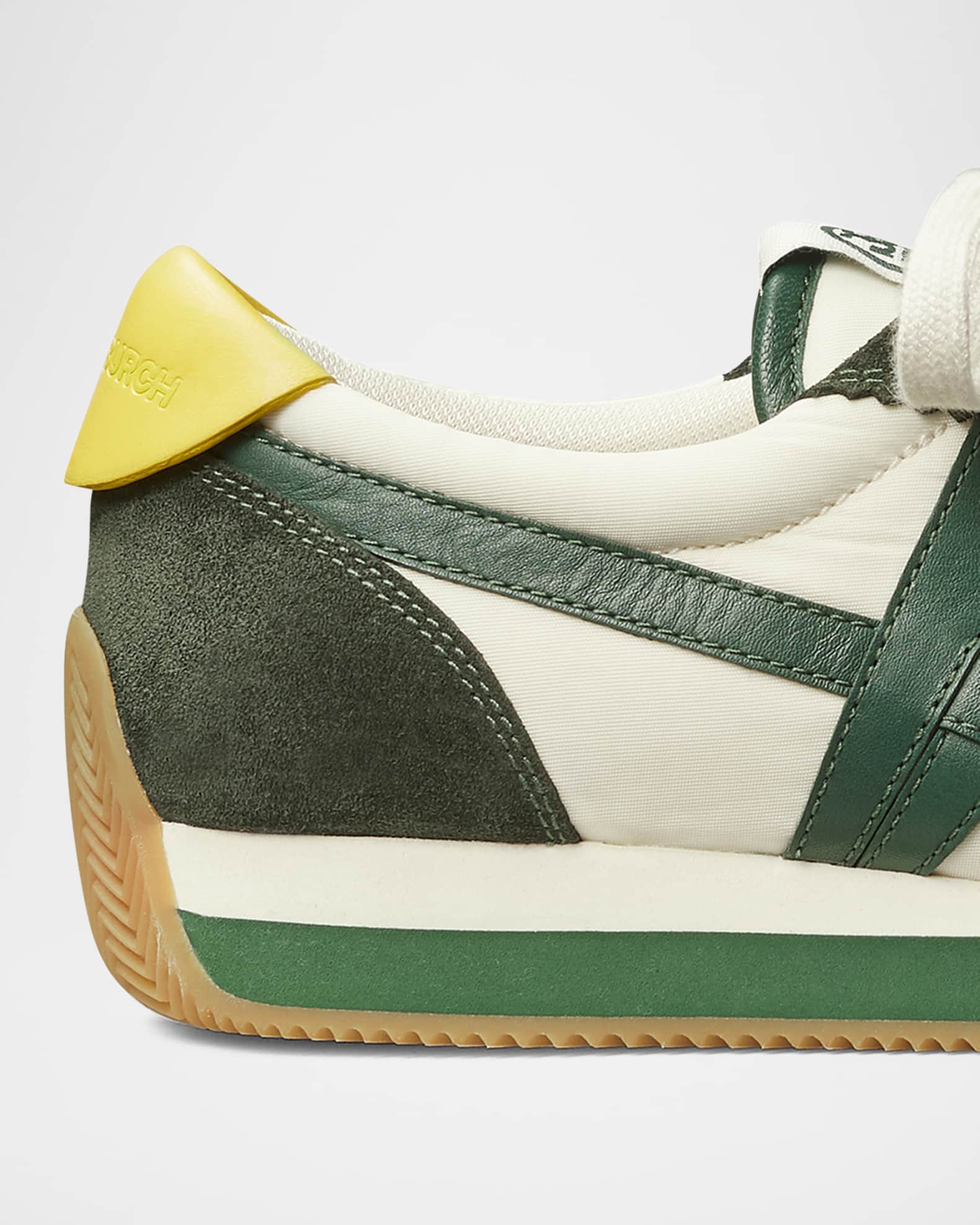 Tory Burch Hank Mixed Leather Retro Sneakers | Neiman Marcus