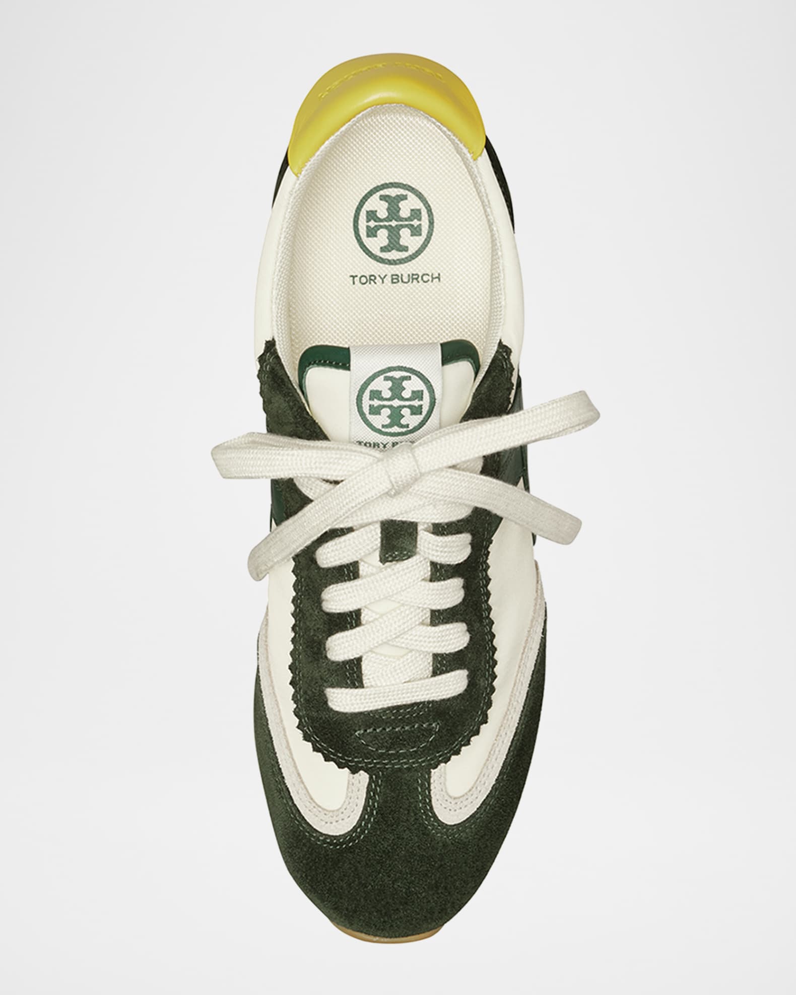 Tory Burch Hank Mixed Leather Retro Sneakers | Neiman Marcus