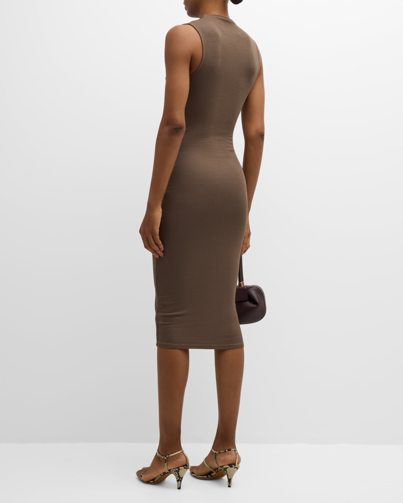 Enza Costa Midi Dress Enza Costa Silk Rib Tank Midi Dress In Kiwi Large  Womens Stretchy