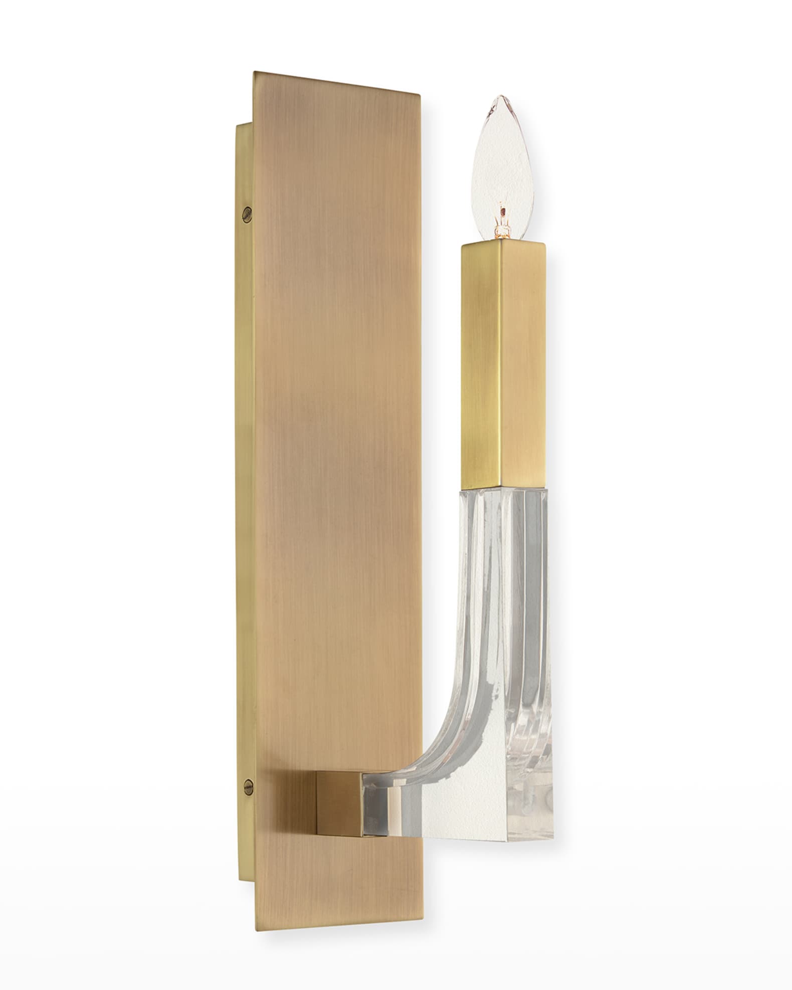 Acrylic Brass Single Light Wall Sconce