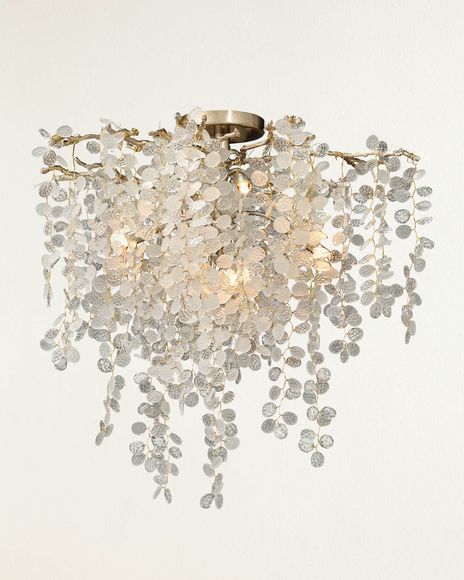 Shiro Noda Five-Light Flush Chandelier, 10.5"T x 25"D 0