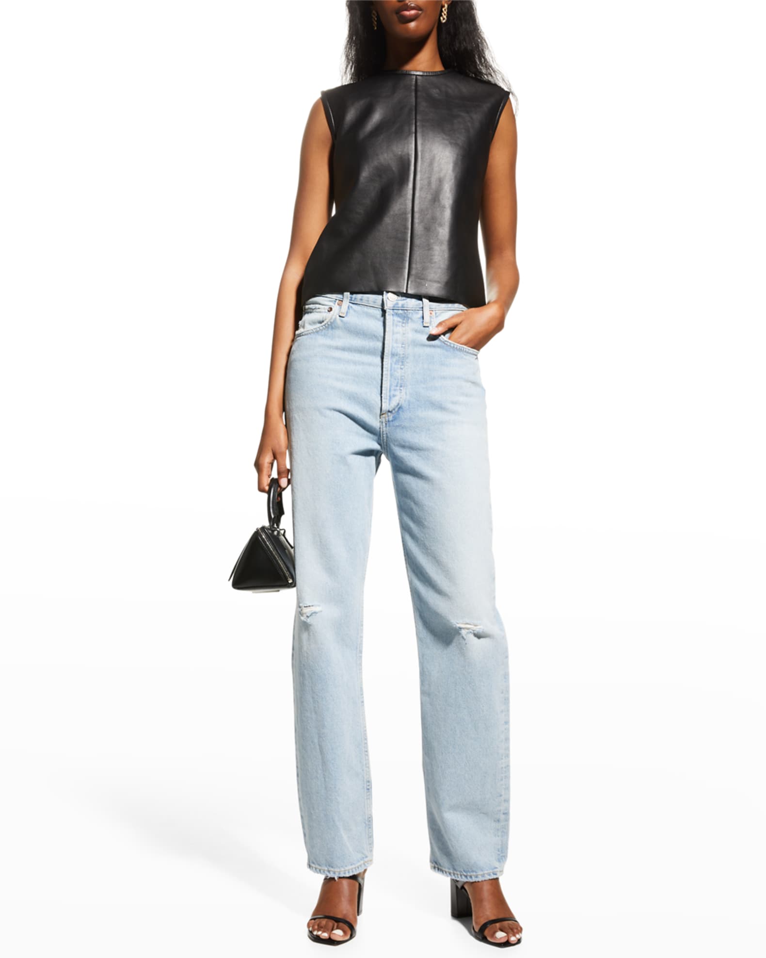 LaMarque Sofia Sleeveless Leather Top | Neiman Marcus
