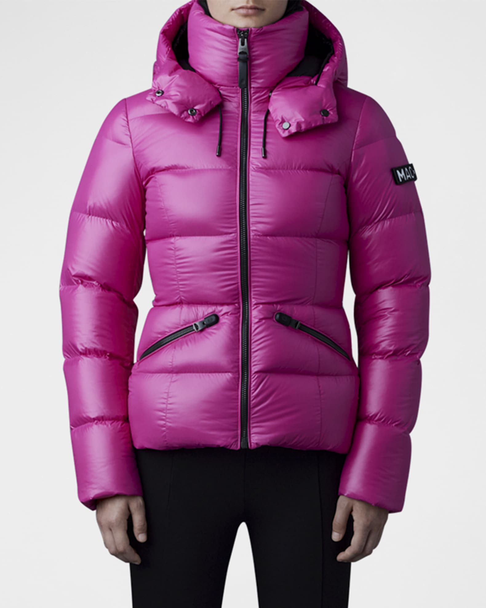 Mackage Madalyn Lustrous Light Down Jacket with Hood Neiman Marcus