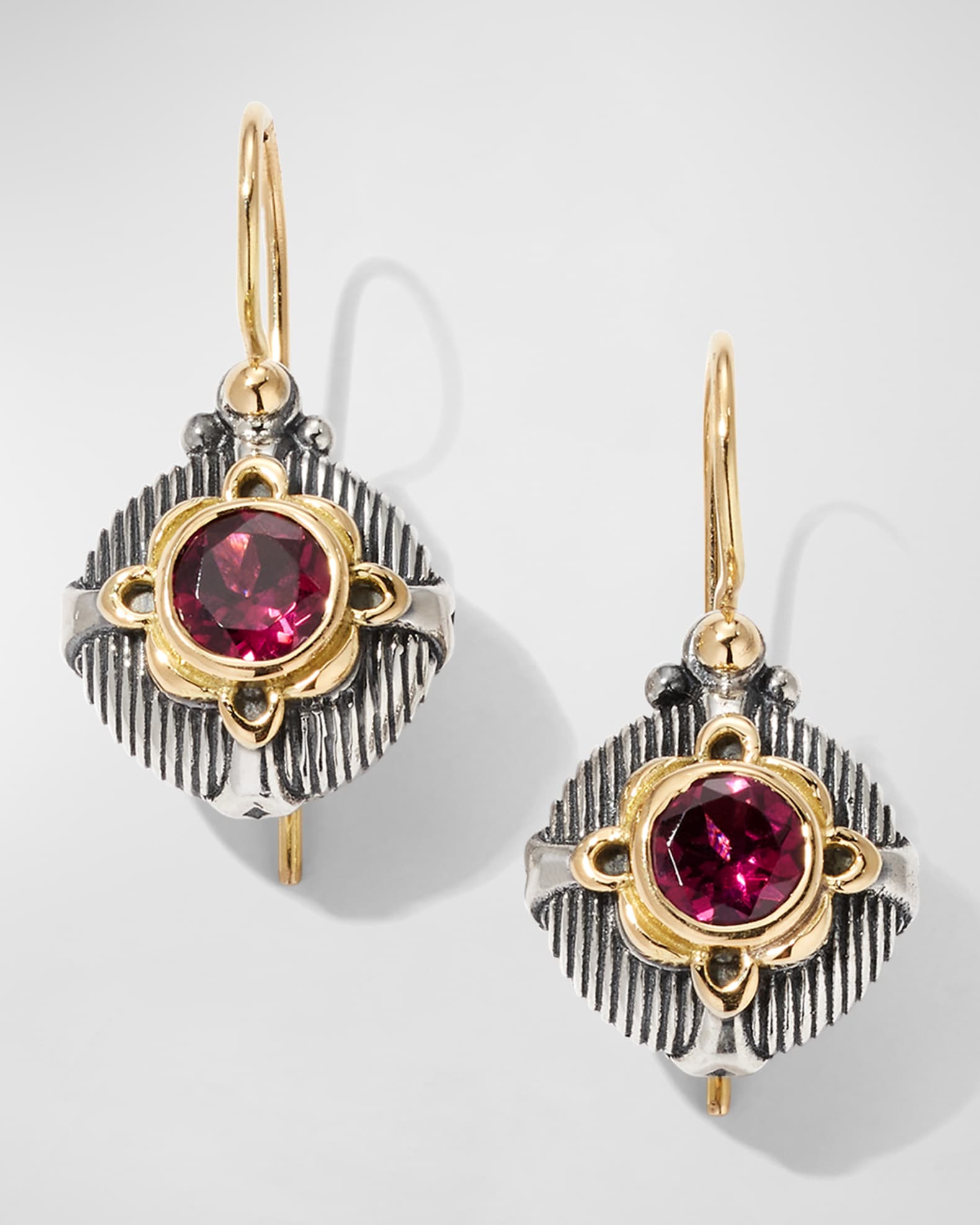 Rhodolite garnet earrings deals