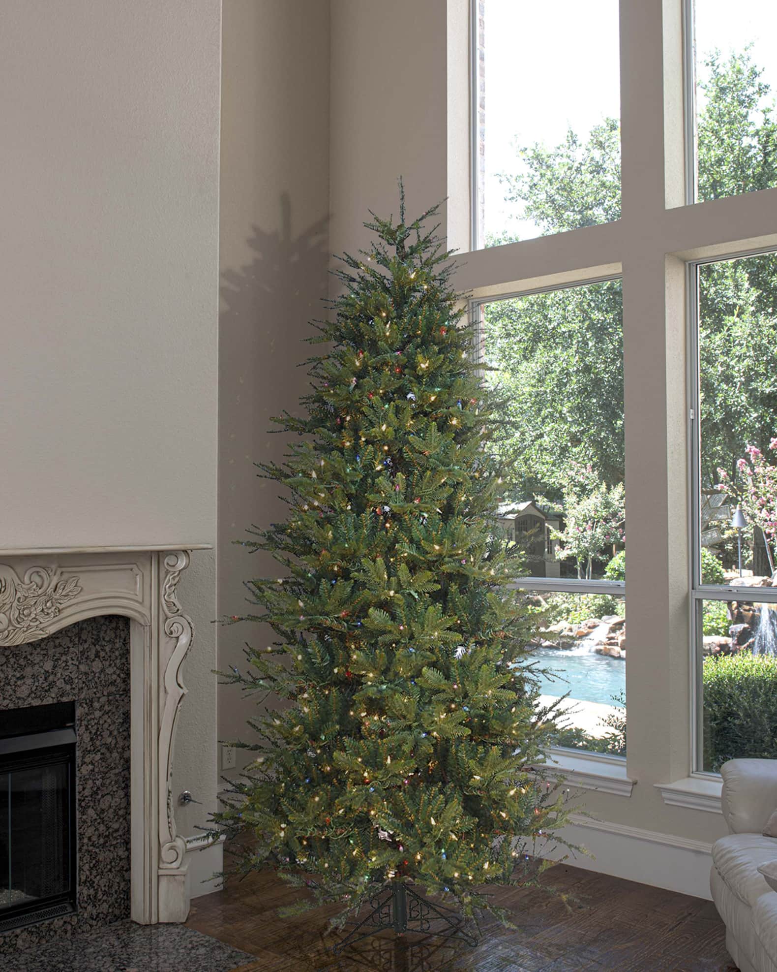 Barcana Slim Alaskan Deluxe LED Christmas Tree 12 Neiman Marcus