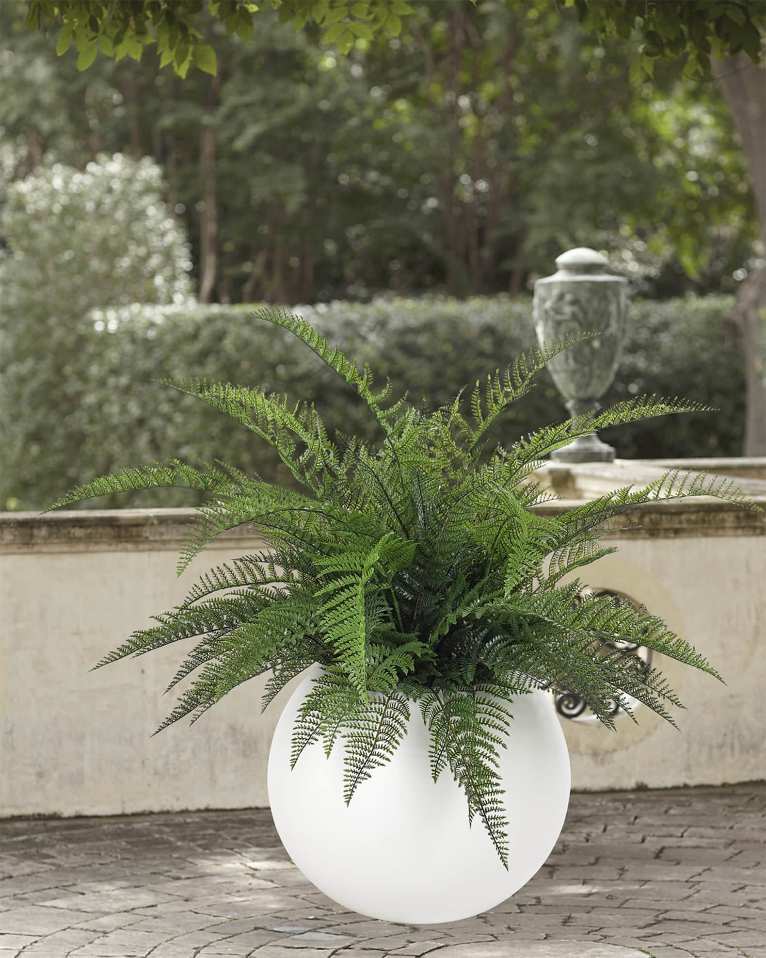 NDI Faux Fern Plant in Orb Planter, 39"T Neiman Marcus